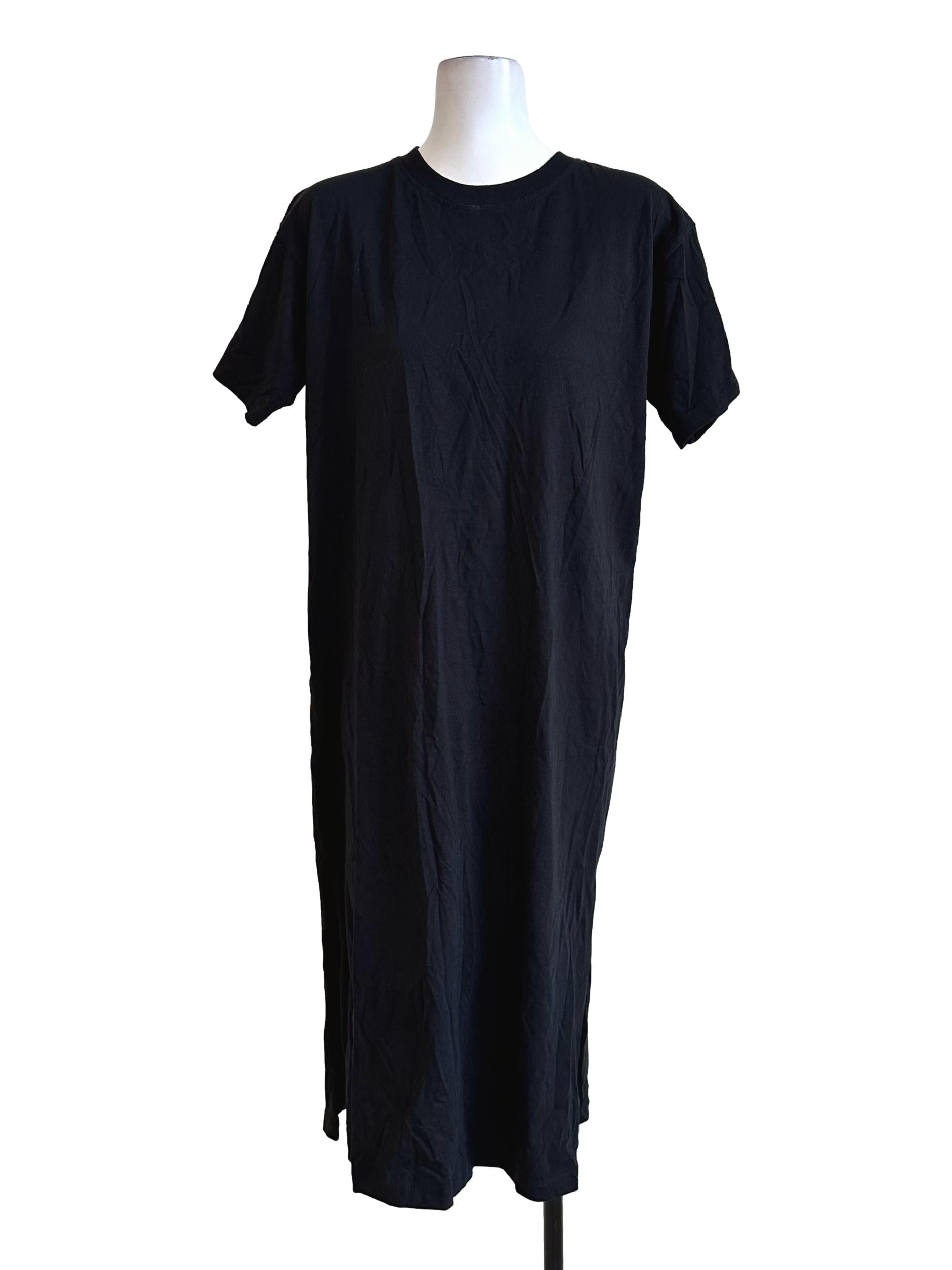 Black Round Neck Cotton Dress