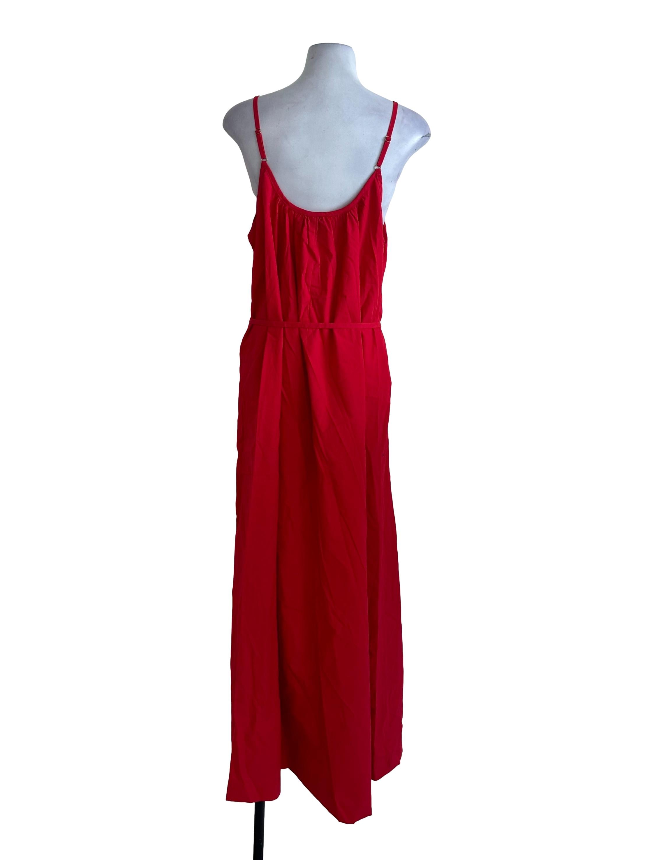 Sashay Red V Neck Spaghetti Strap Dress