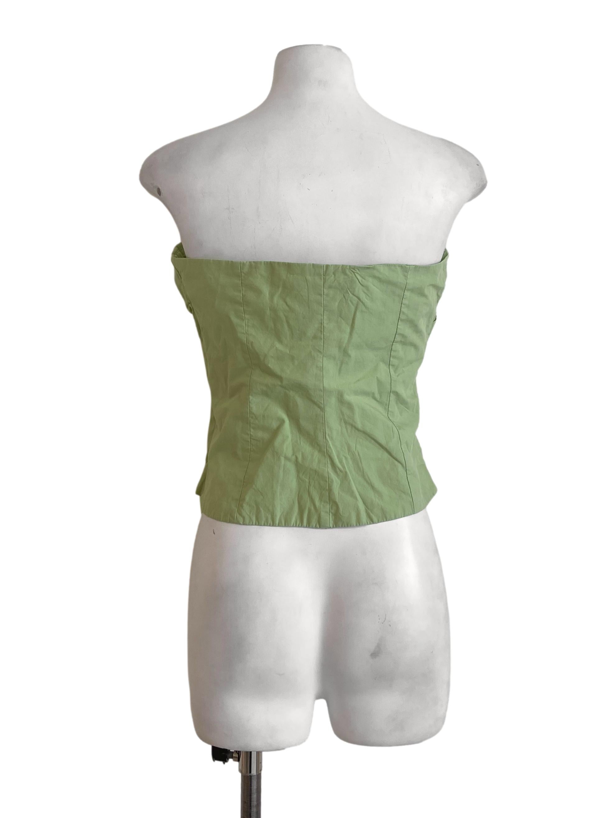 Chartreuse Green Strapless Top