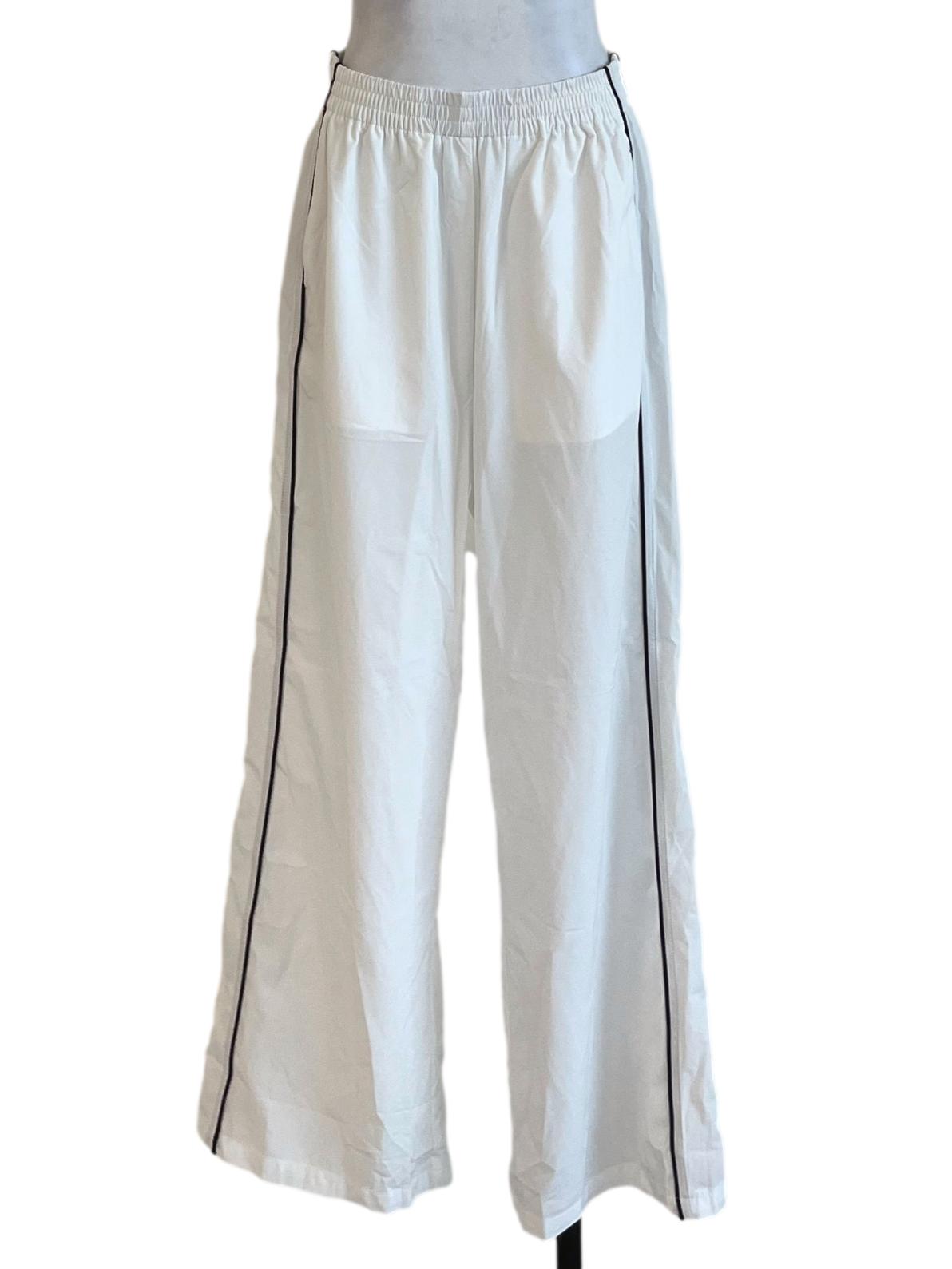 White Bryce Contrast Nylon Pants
