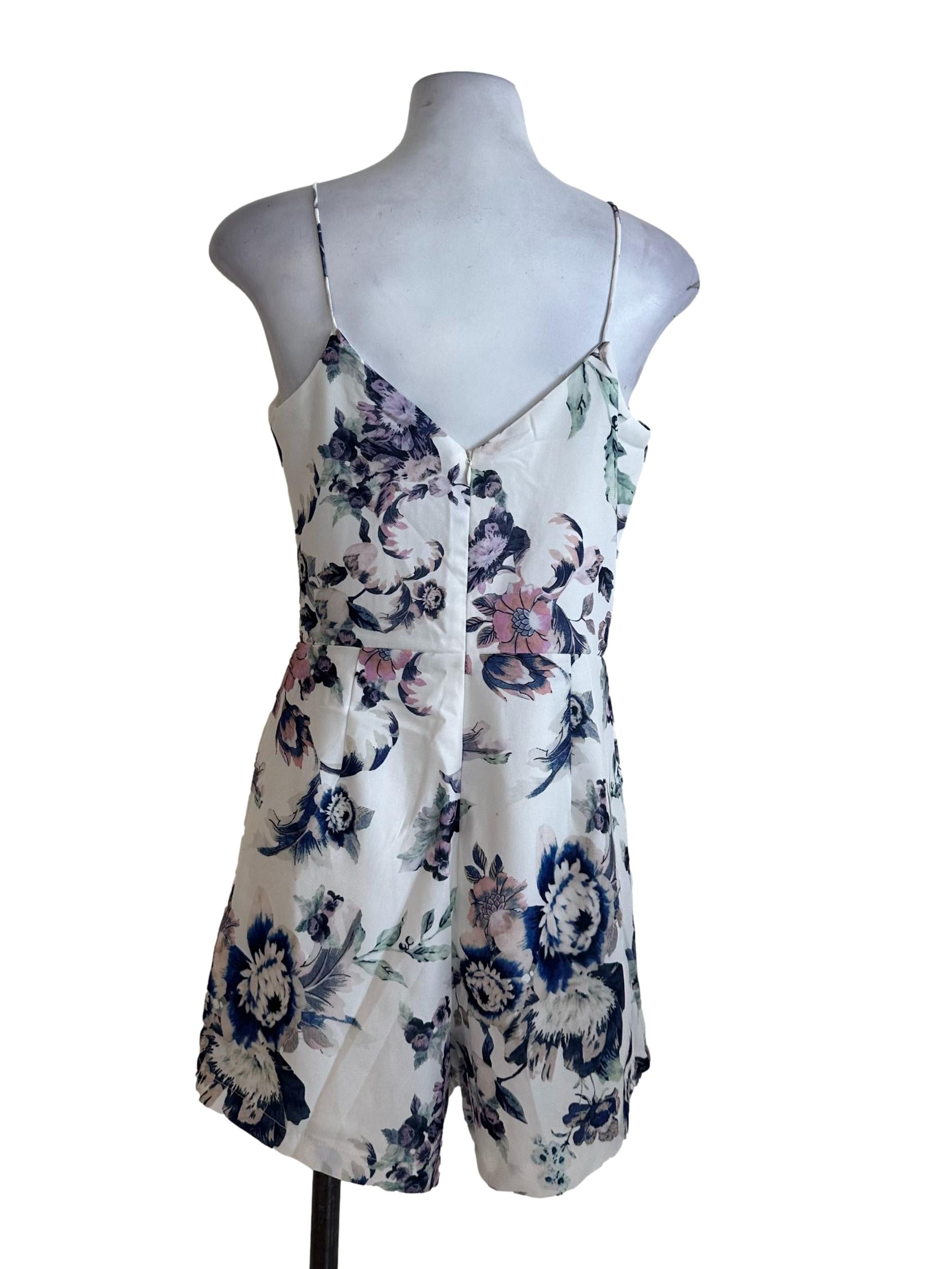 Snow White Floral V Neck Rompers