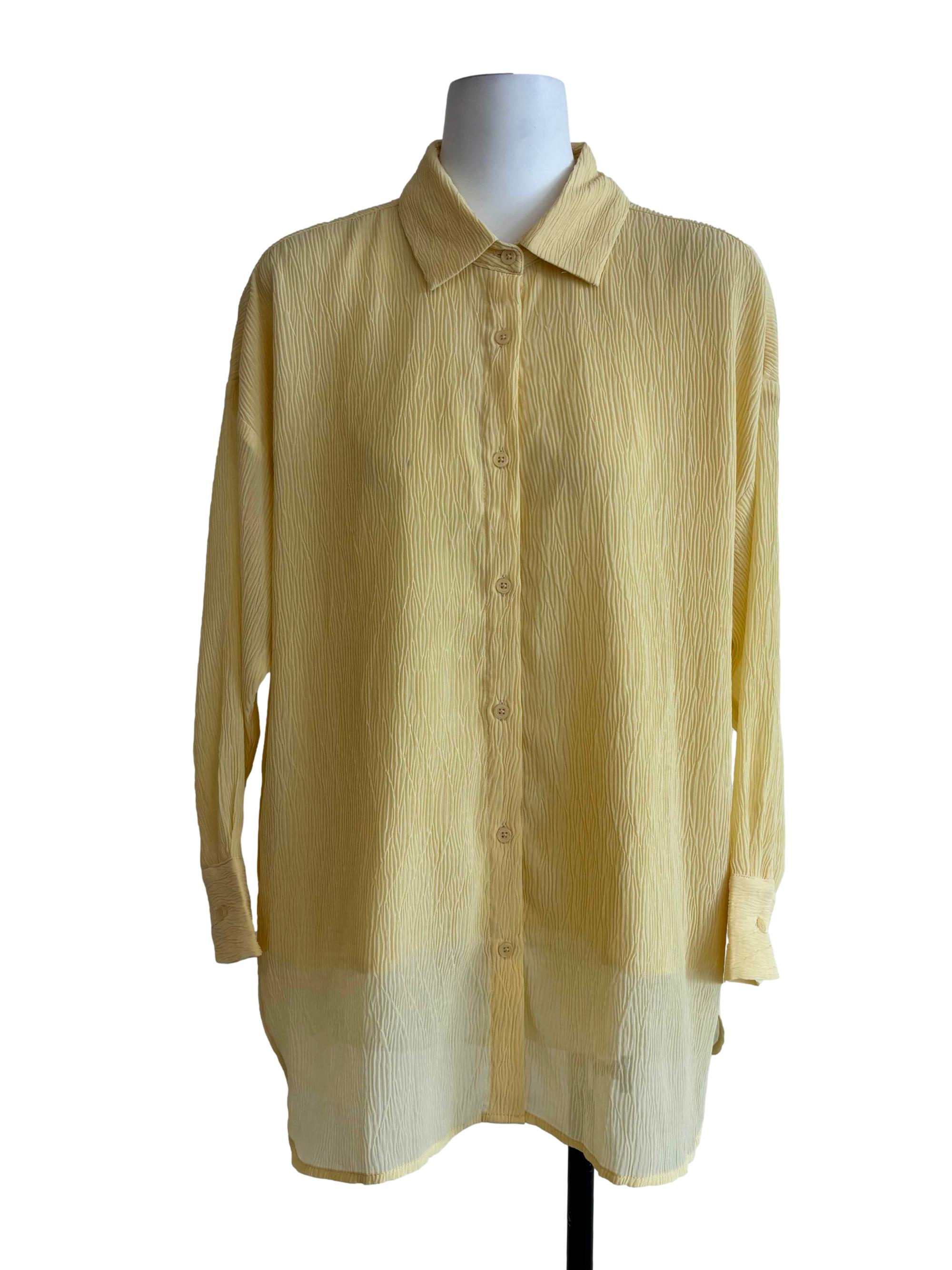 Butter Yellow Textured Shirt