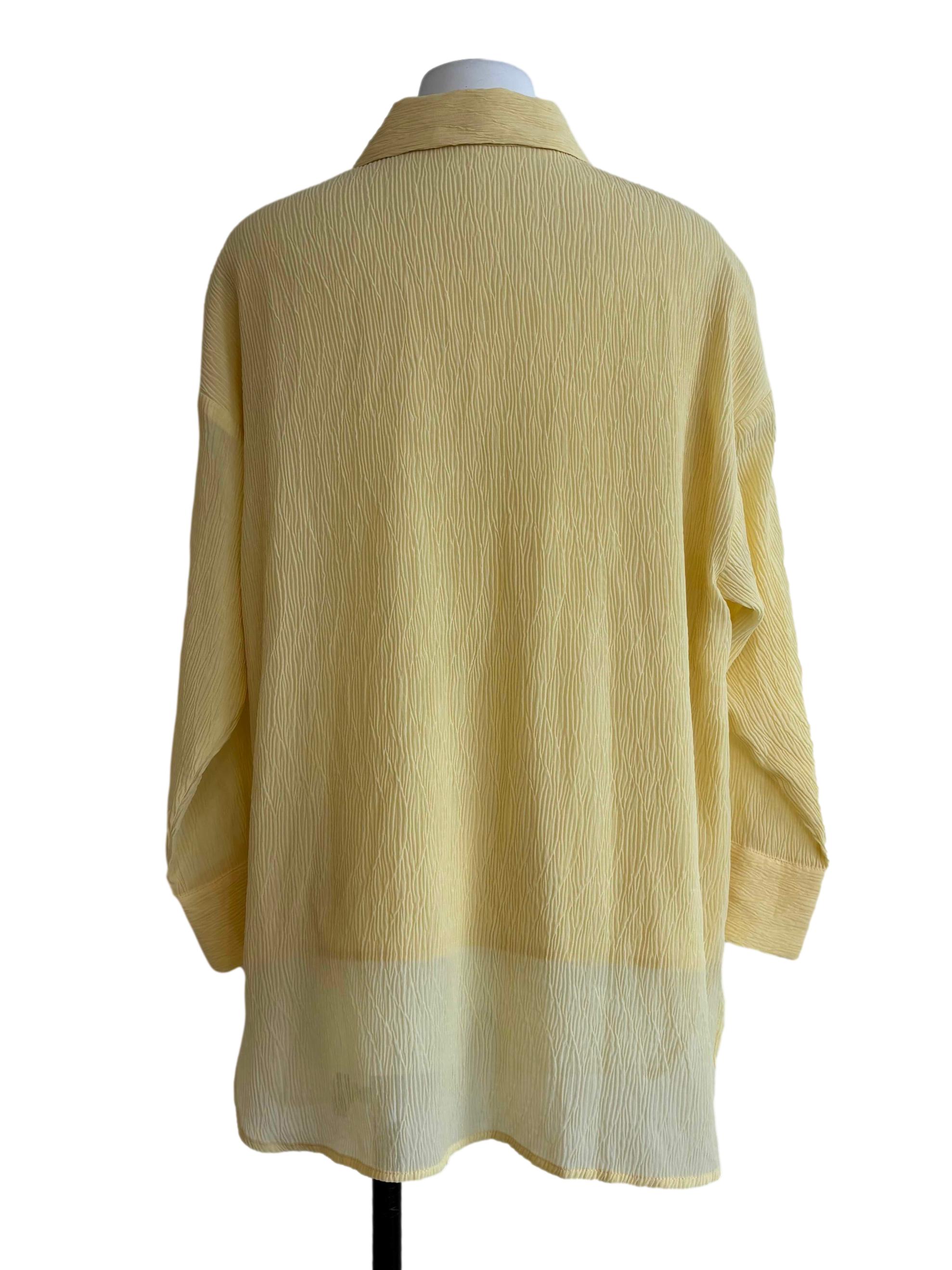 Butter Yellow Textured Shirt