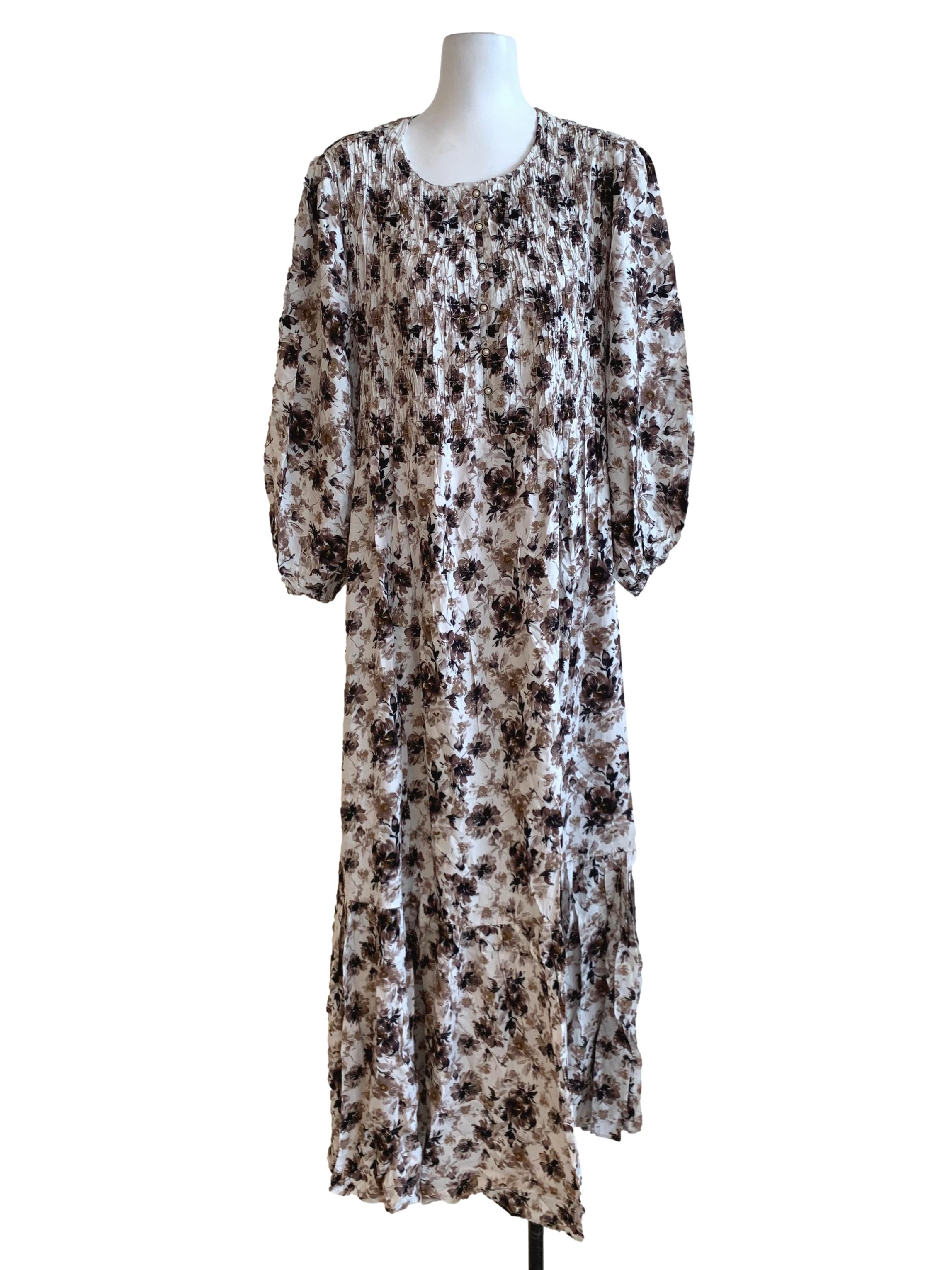 White Floral Empire Dress