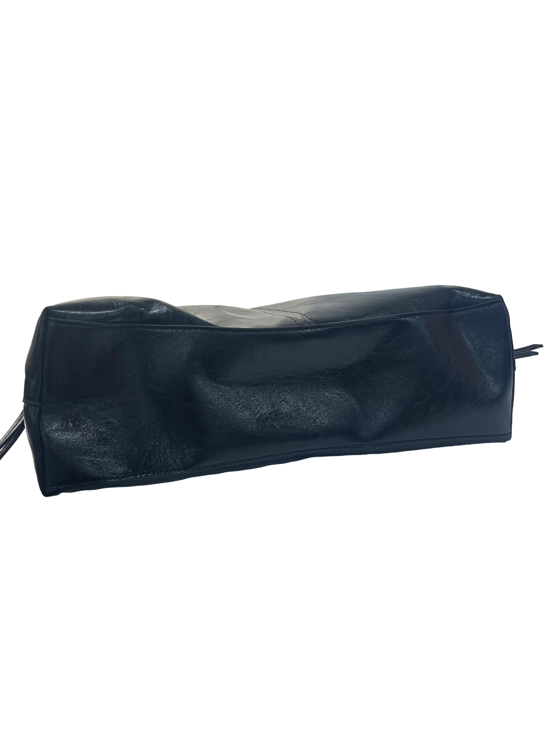 Black Noane Elongated Handle Shoulder Bag