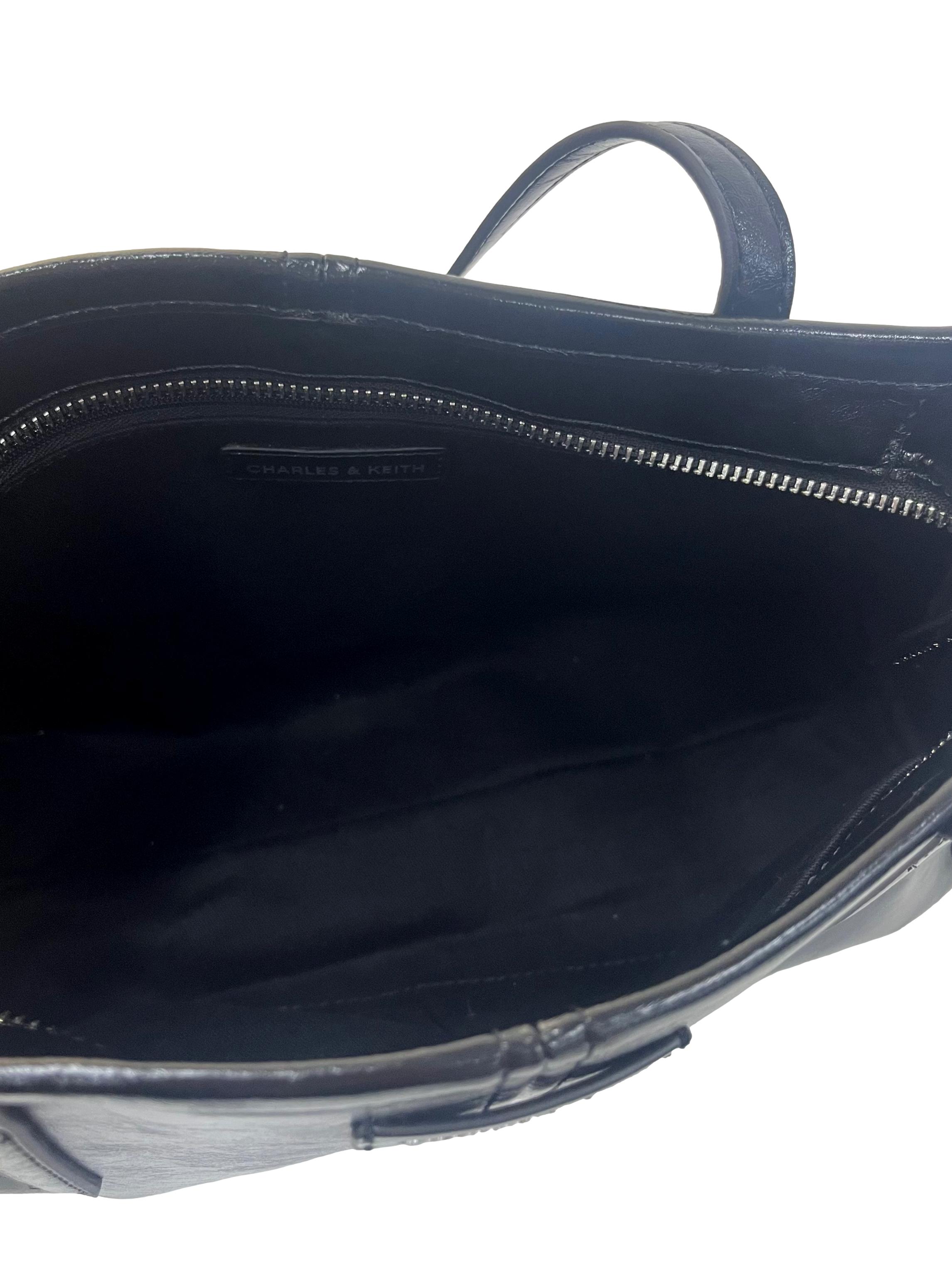 Black Noane Elongated Handle Shoulder Bag