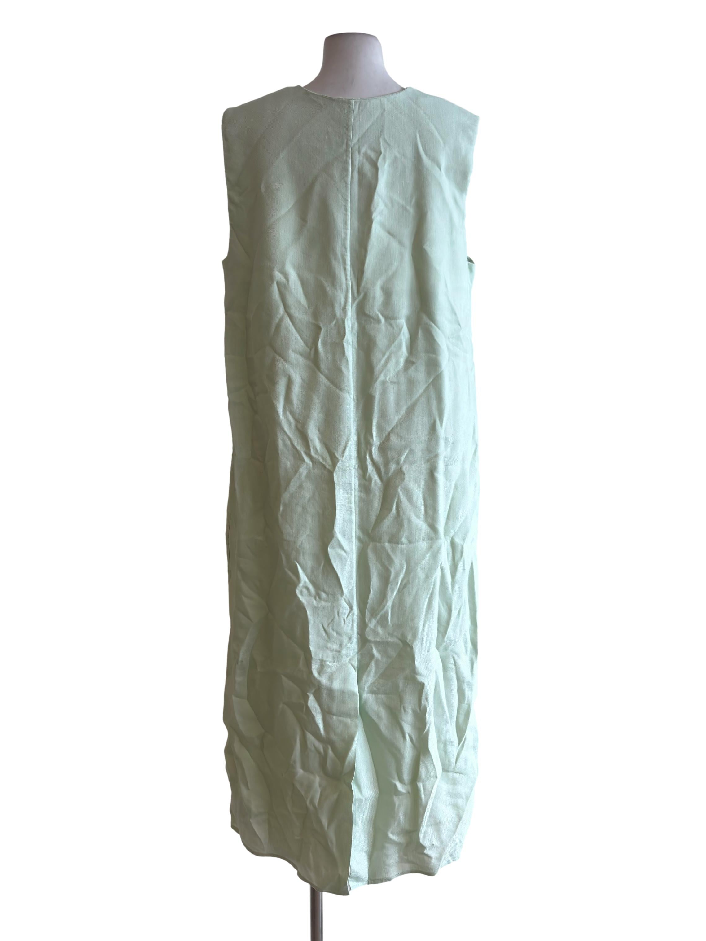 Mint Green V Neck Maxi Shift Dress