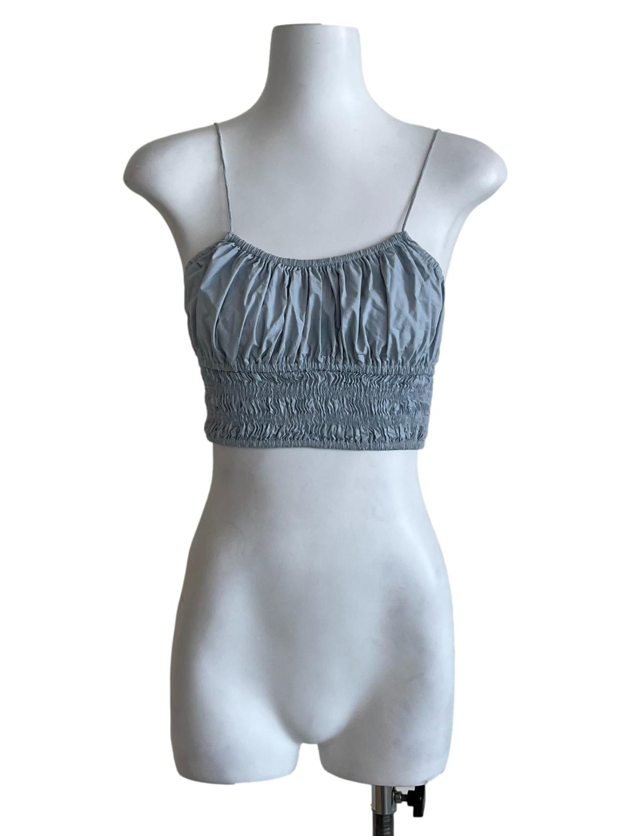 Sky Blue Spaghetti Strap Cropped Top