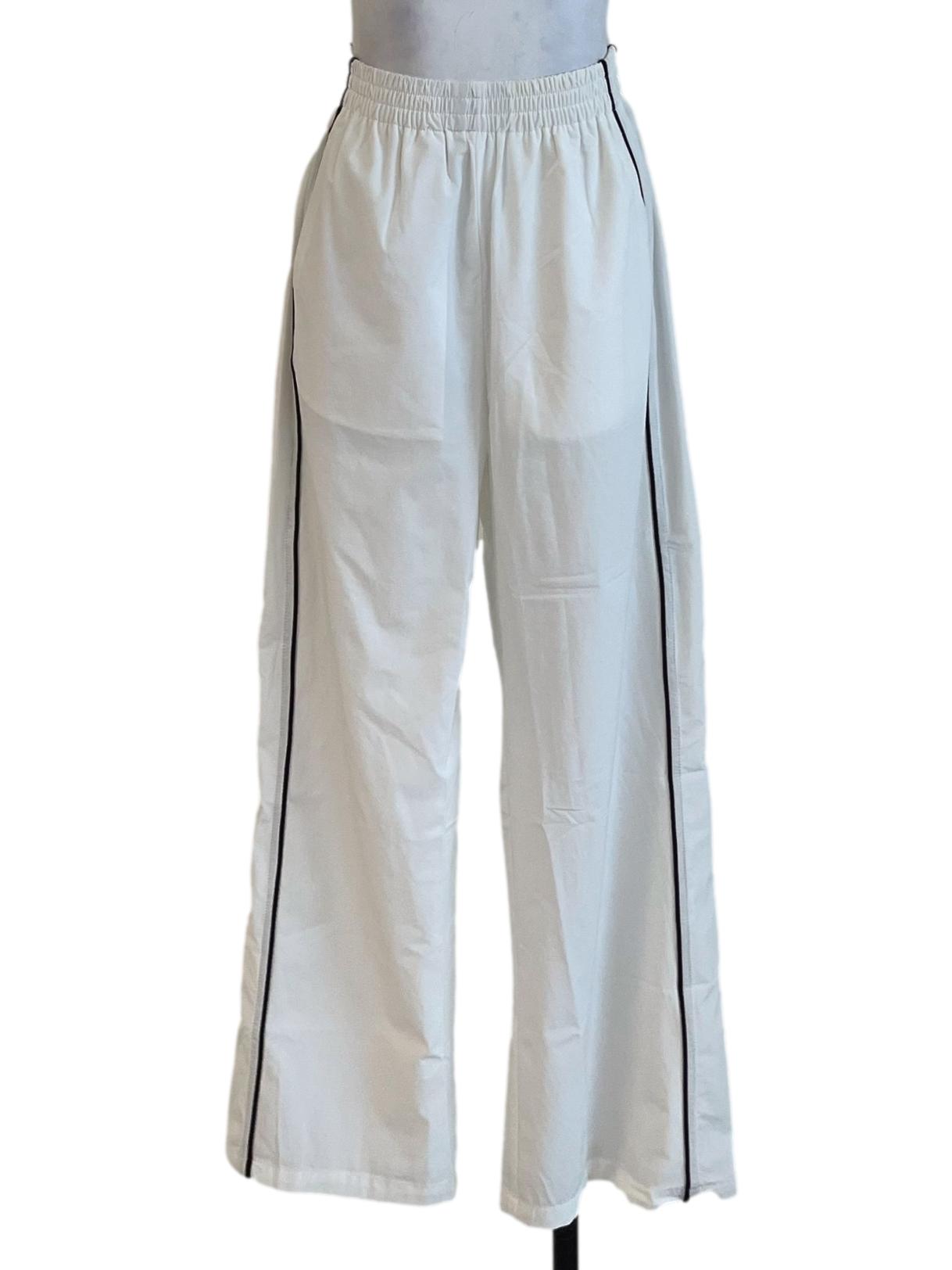 White Bryce Contrast Nylon Pants