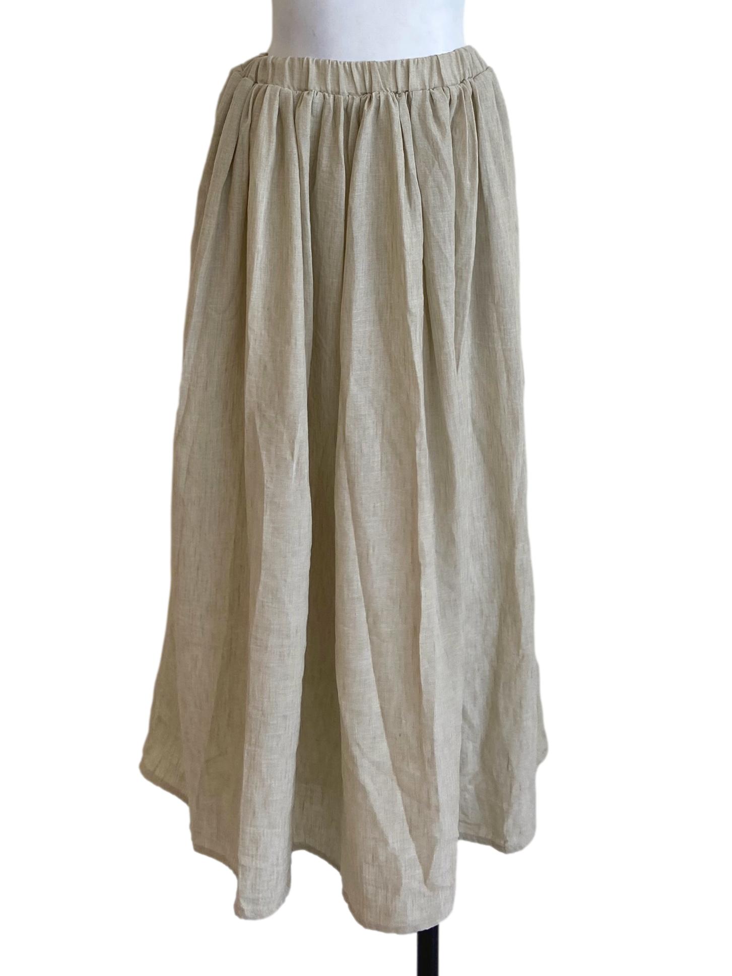 Linen Tartan A-Line Skirt
