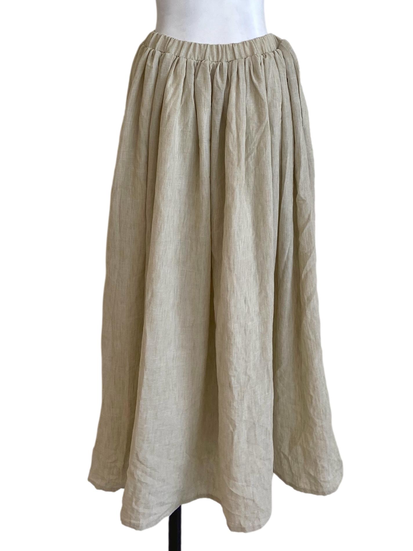 Linen Tartan A-Line Skirt