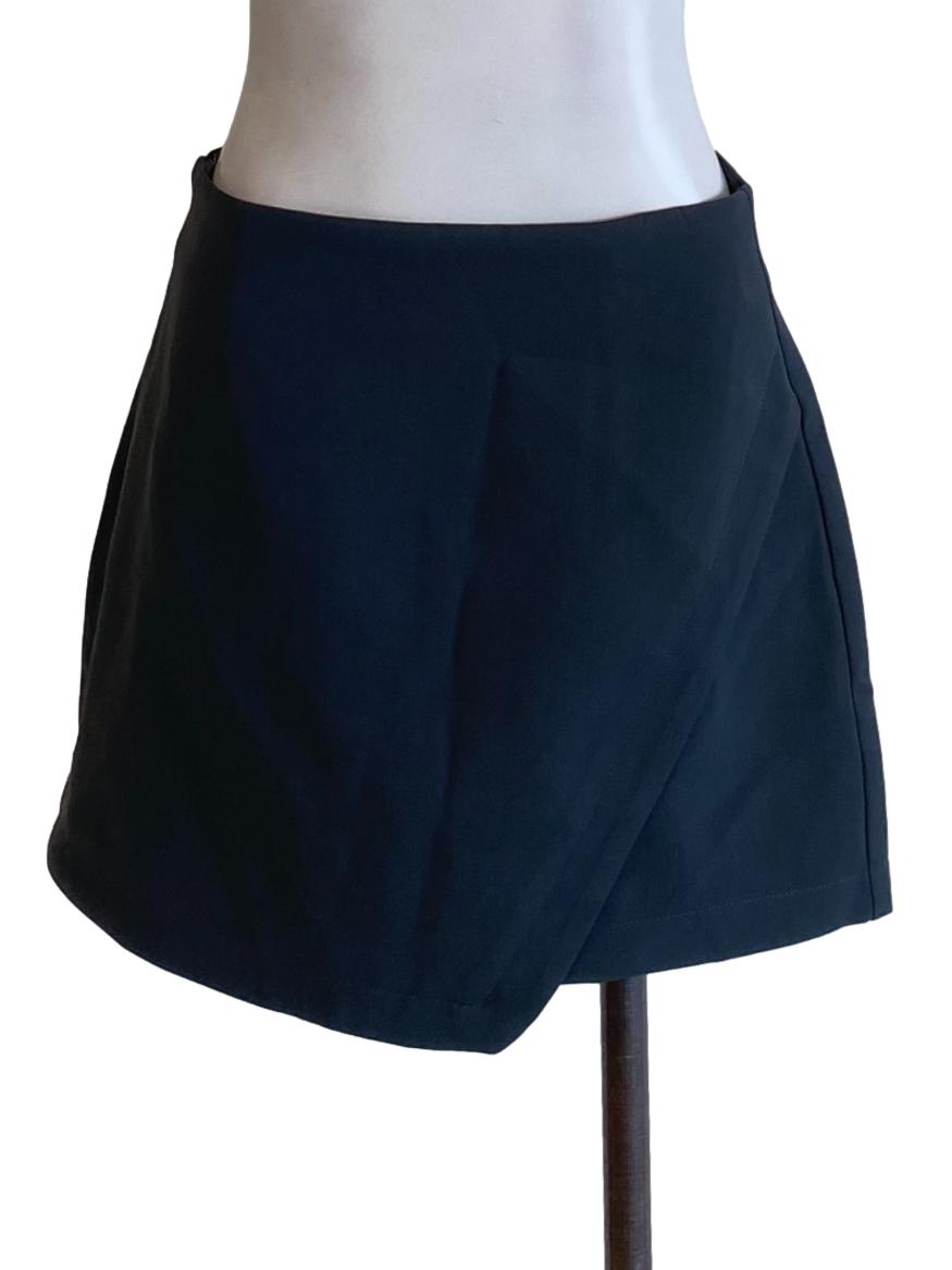Shadow Grey Asymmetrical Mini A-Line Skirt