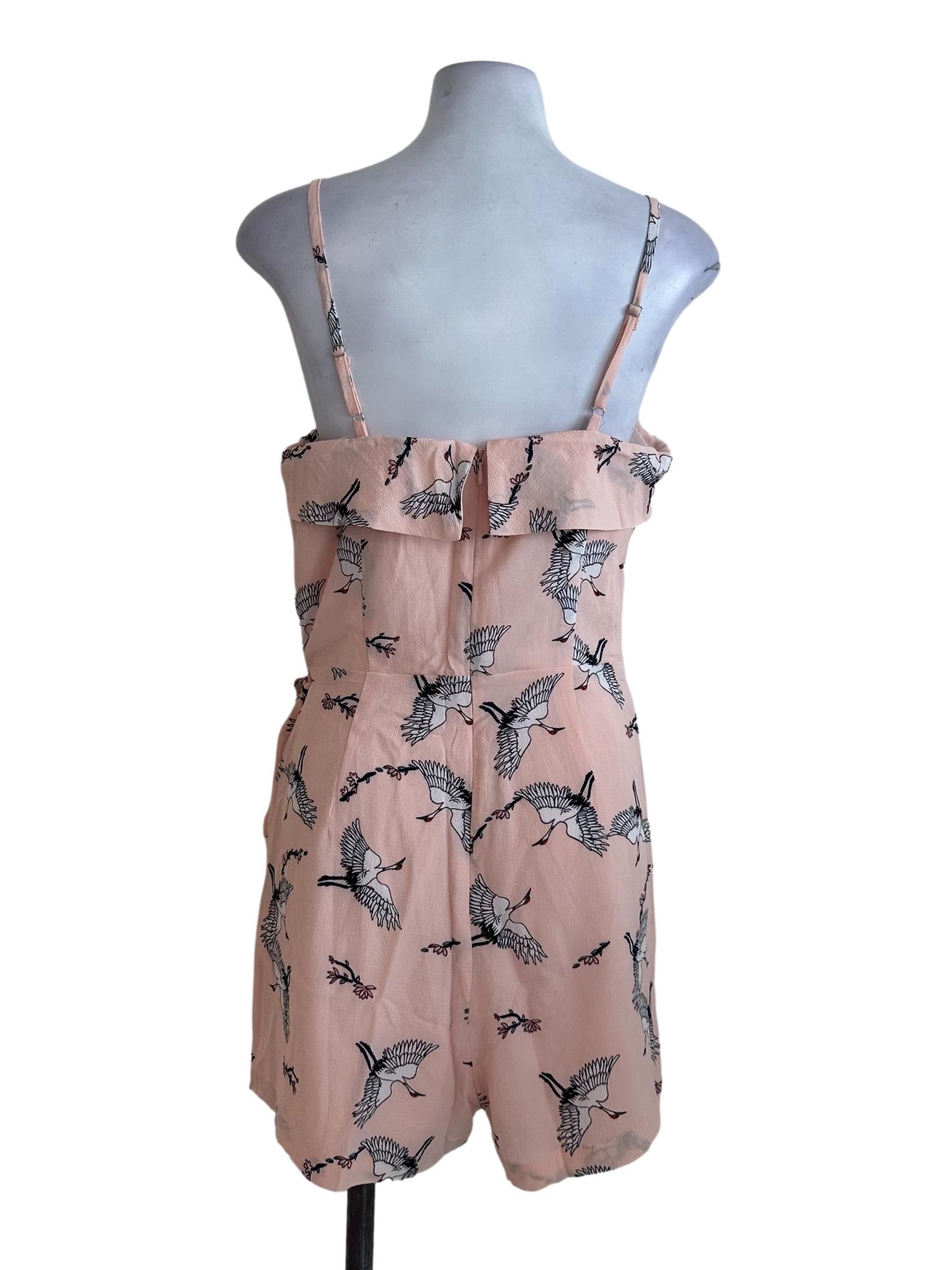 Peach Pink Pattern Wrap Rompers