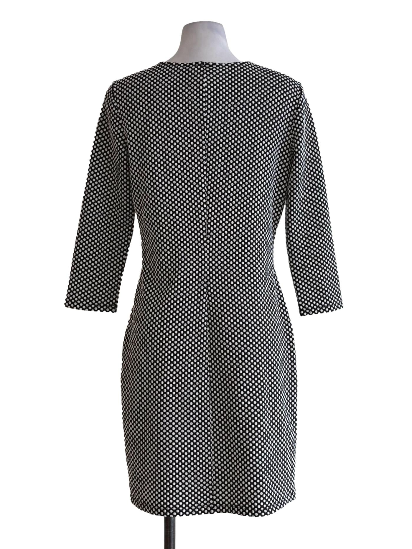 Black White Polka Dot Bodycon Dress