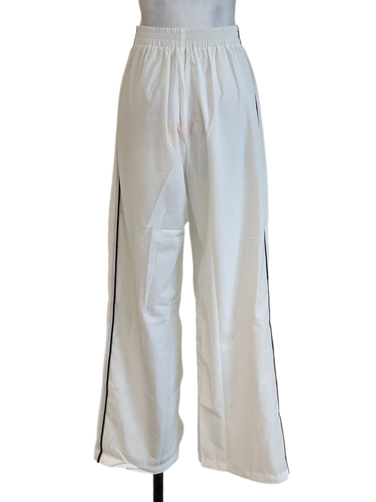 White Bryce Contrast Nylon Pants