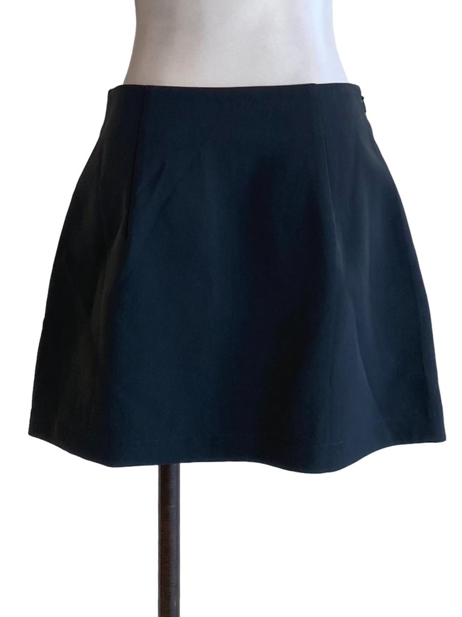 Shadow Grey Asymmetrical Mini A-Line Skirt