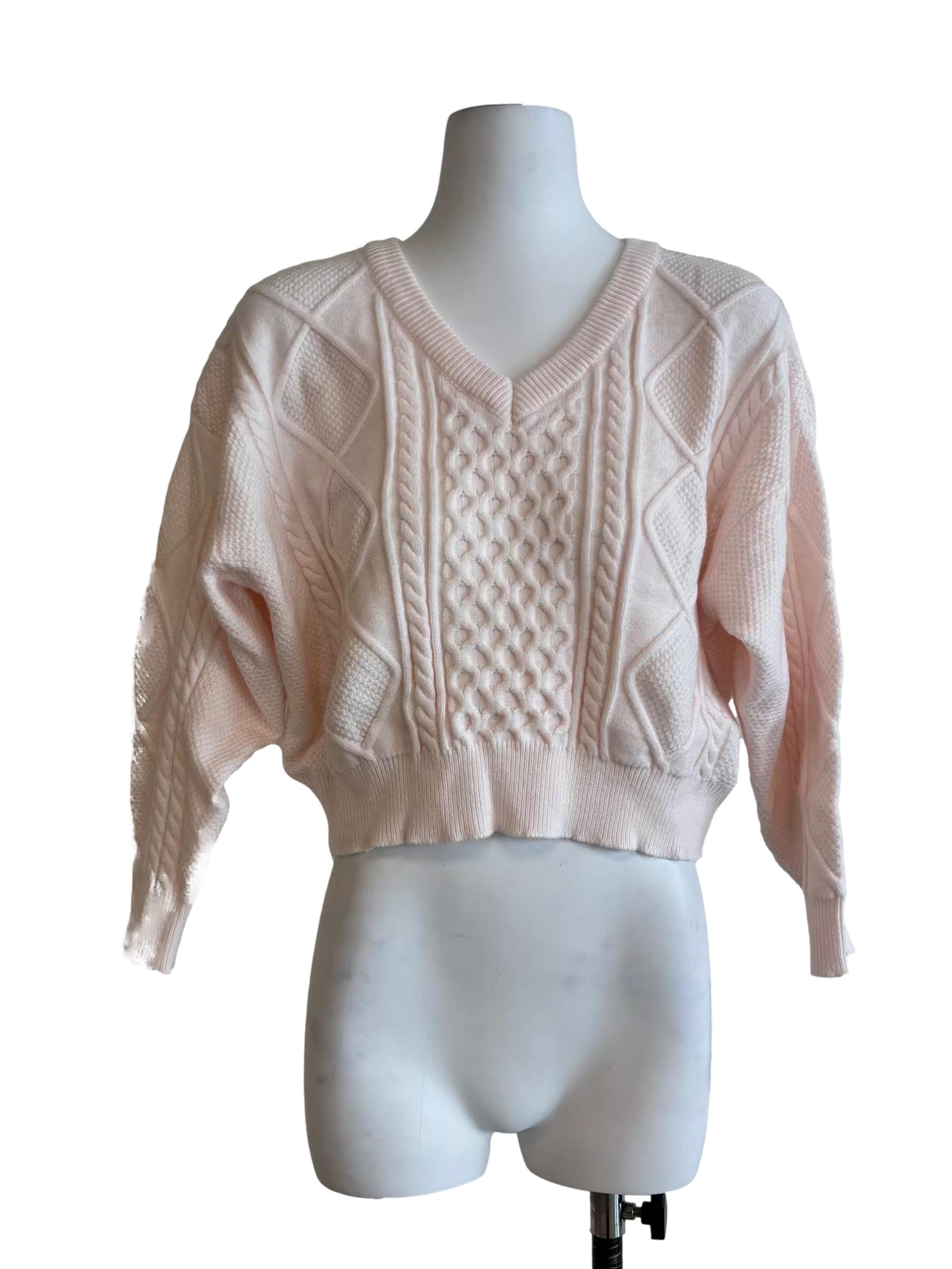 Baby Pink Cropped Sweater