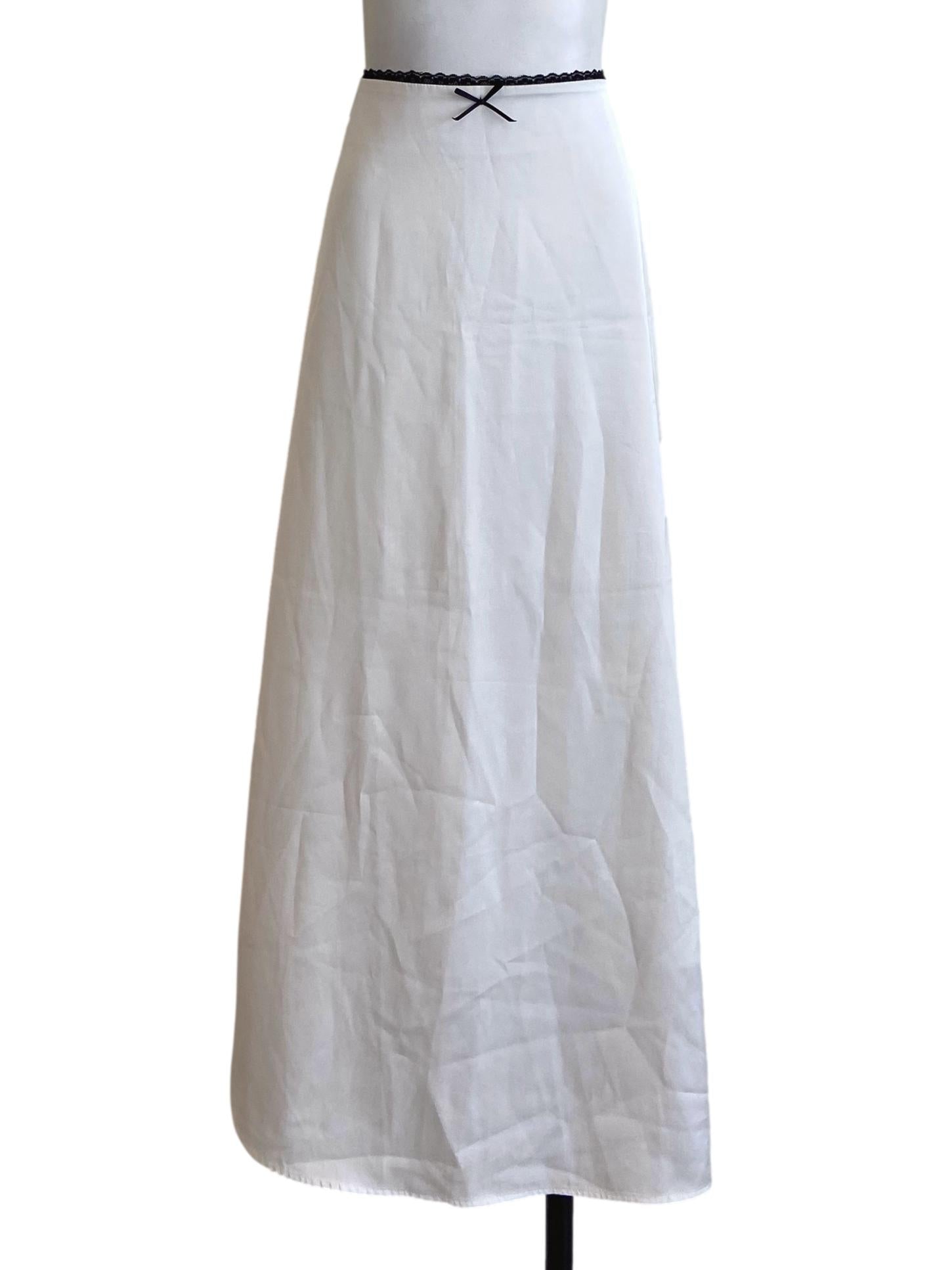 White Waist Lace A-Line Skirt