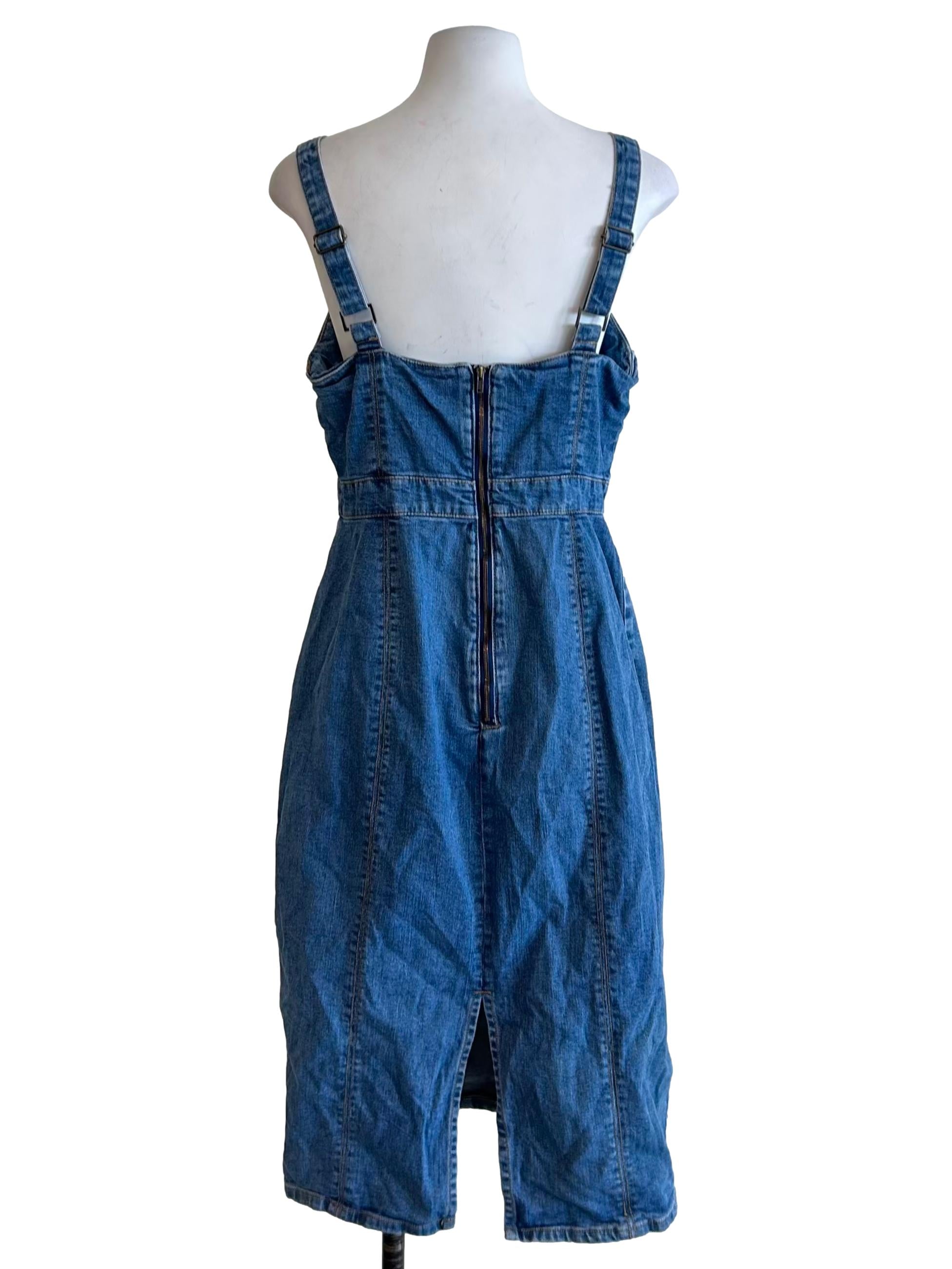 Denim Tie Front Cami Dress