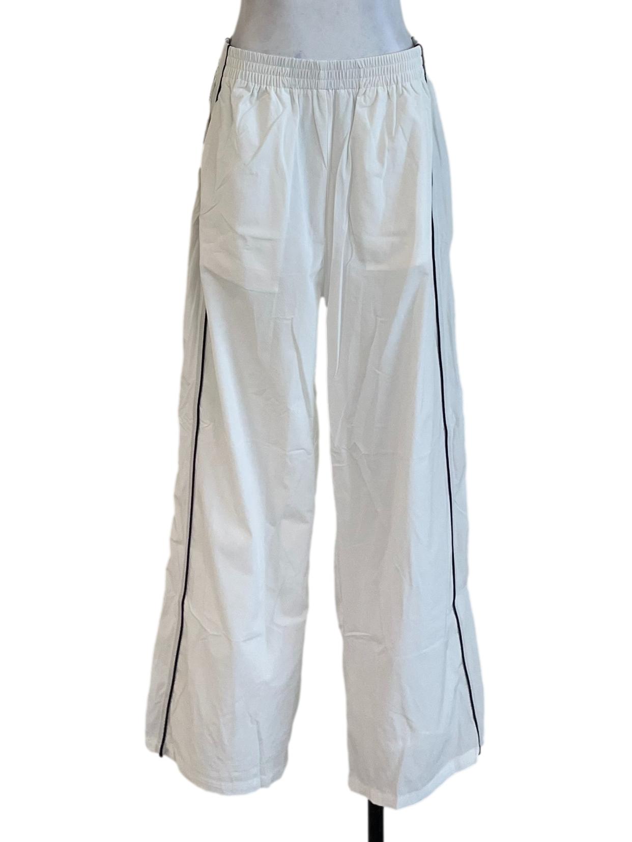 White Bryce Contrast Nylon Pants