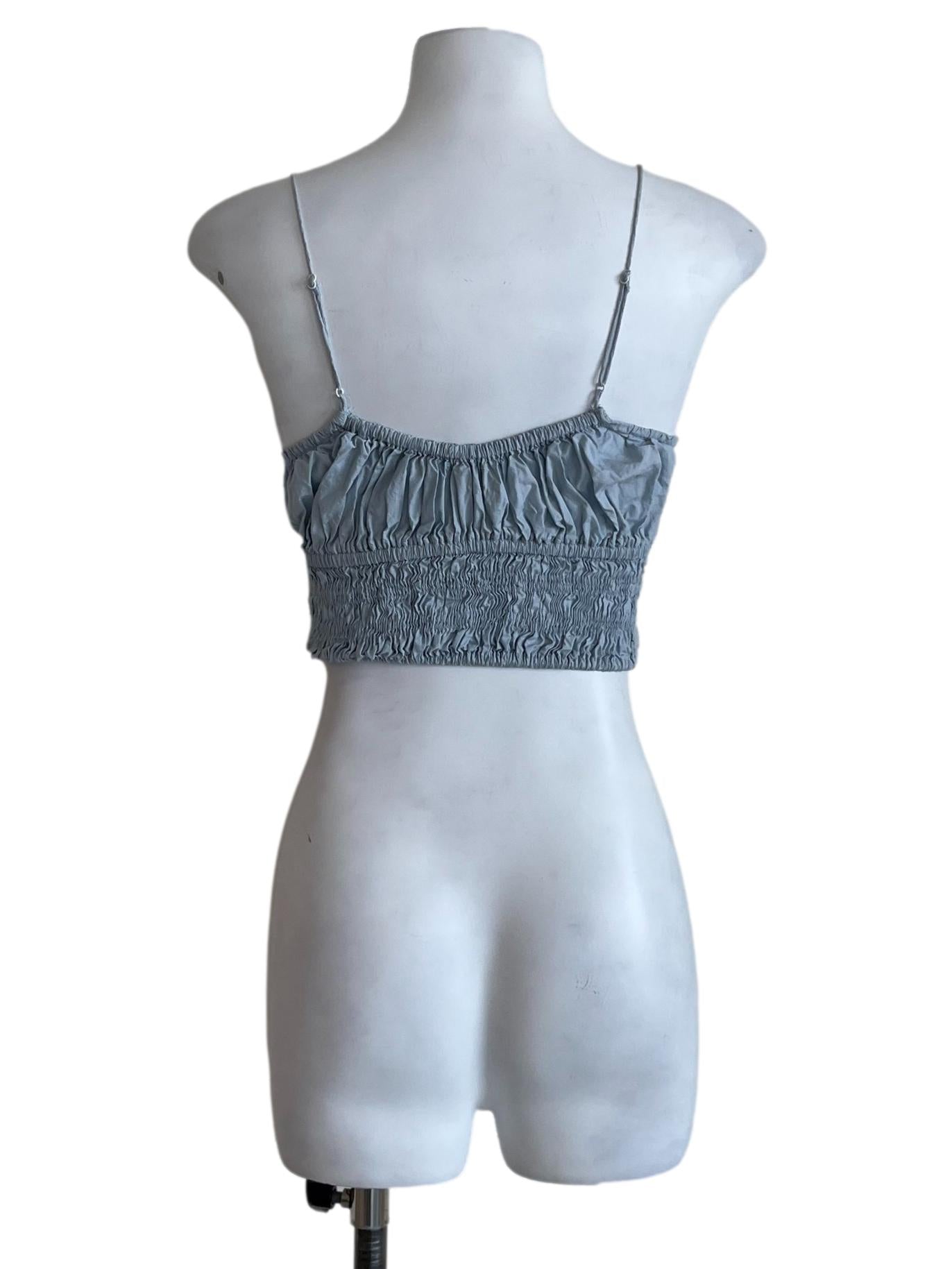 Sky Blue Spaghetti Strap Cropped Top