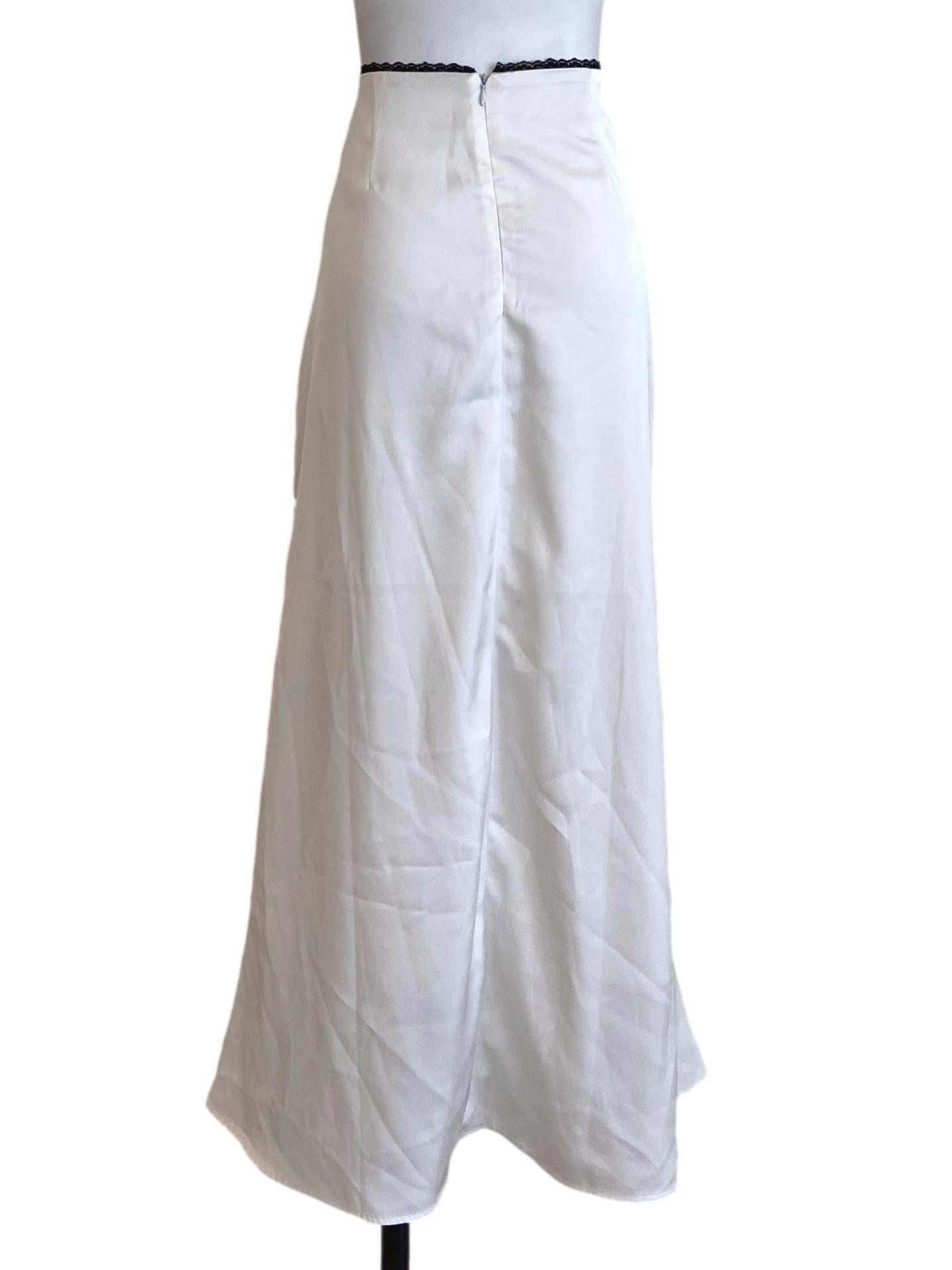 White Waist Lace A-Line Skirt