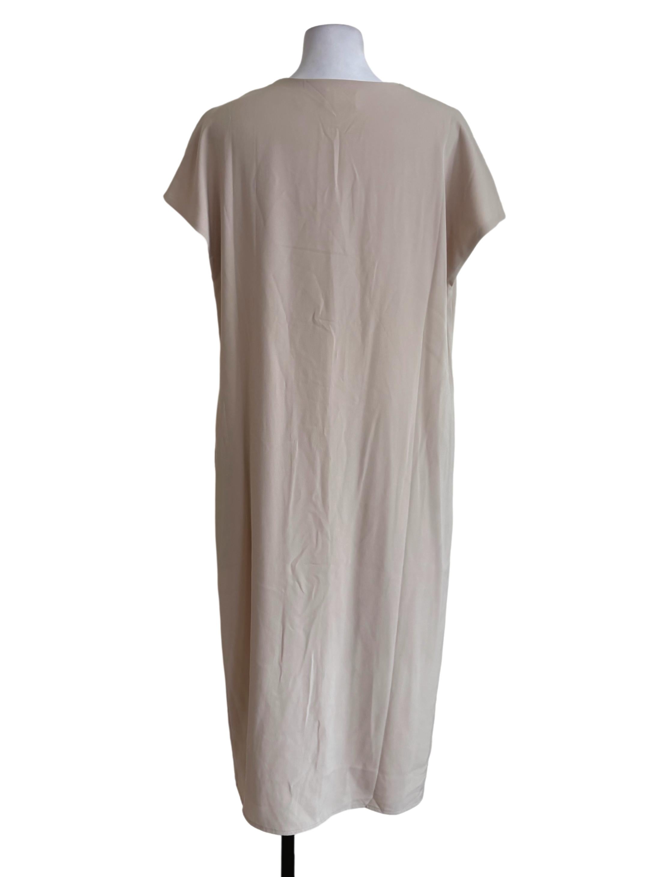 Cream Front Slit Shift Dress OSN