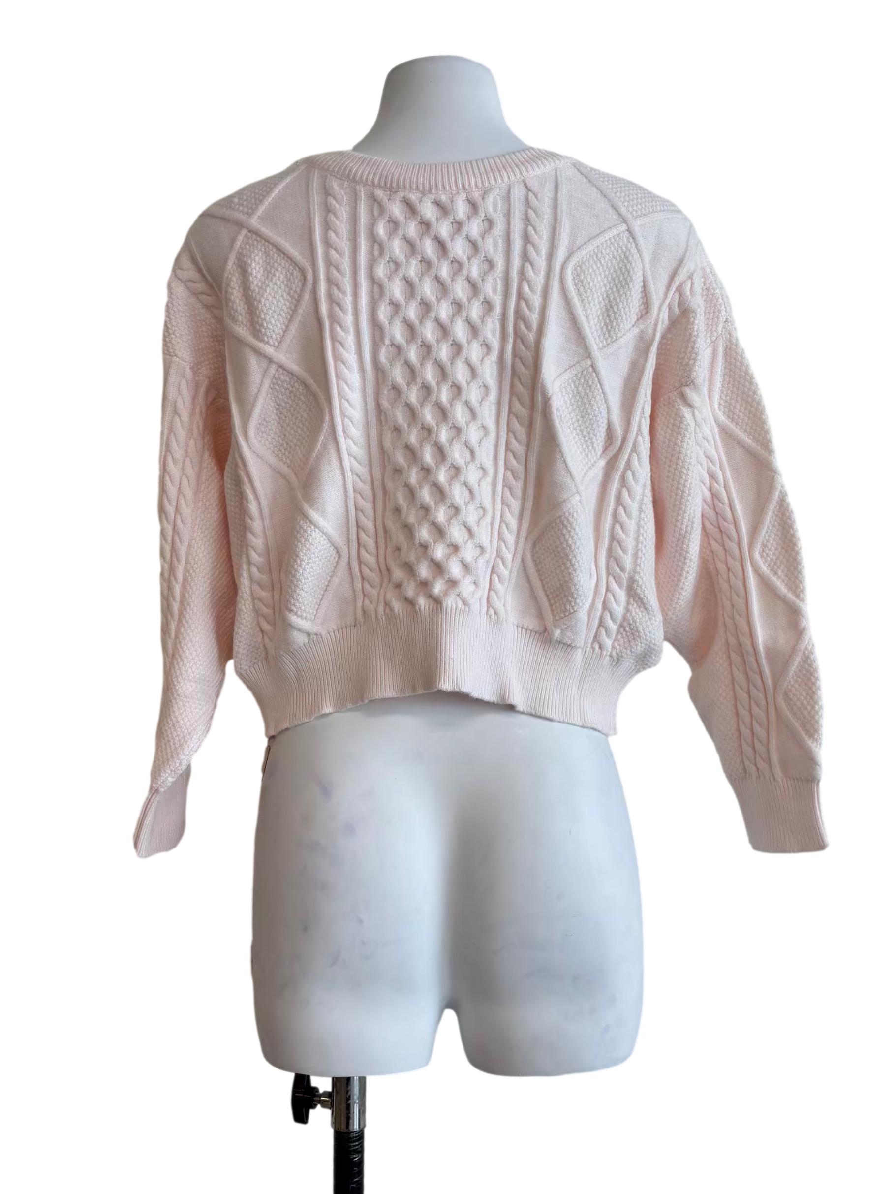 Baby Pink Cropped Sweater