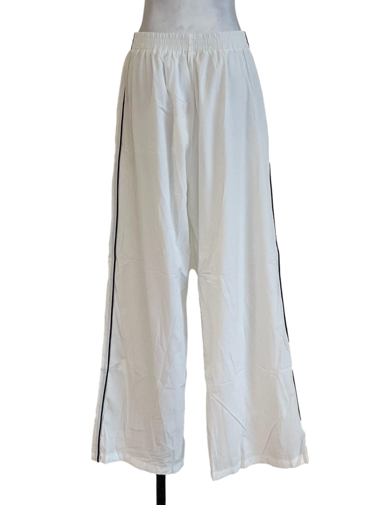 White Bryce Contrast Nylon Pants