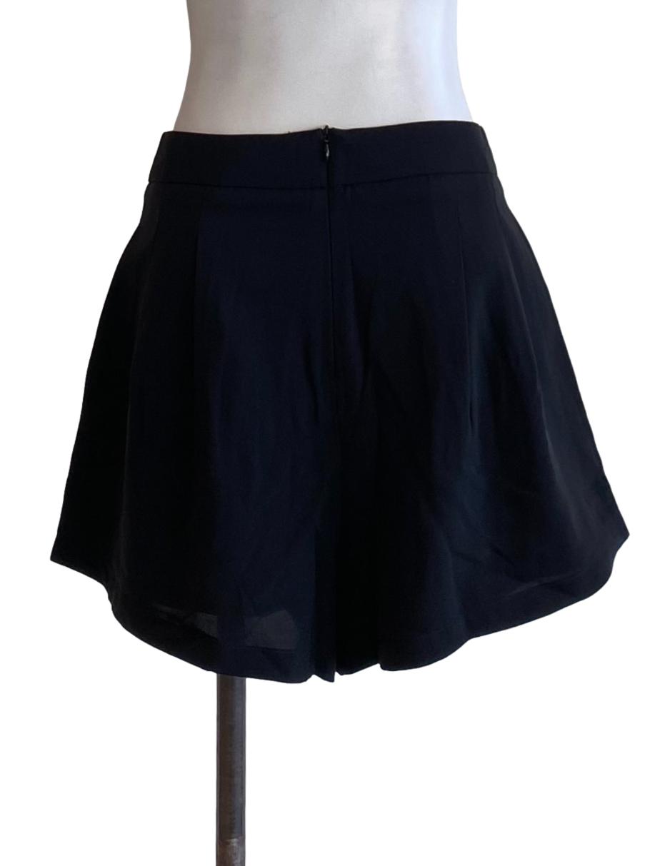 Shadow Black Loose Regular Zipped Shorts