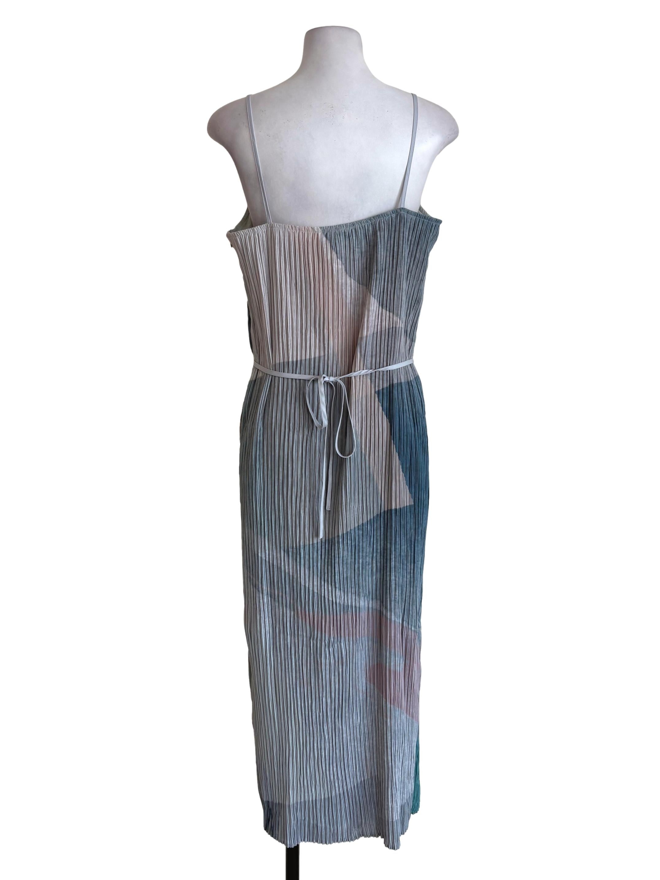 Multicolour Pleated Slip Dress OSN