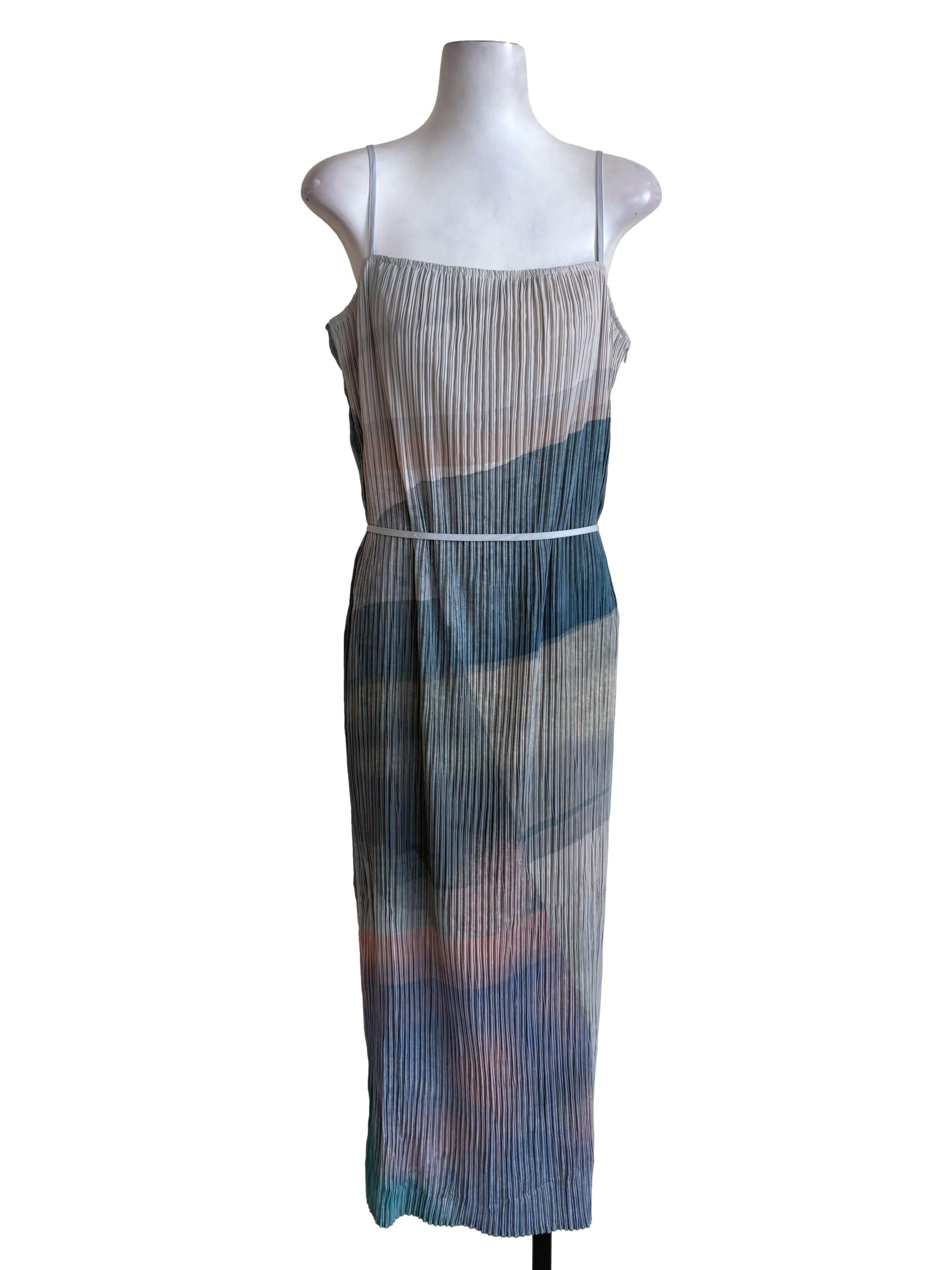 Multicolour Pleated Slip Dress OSN