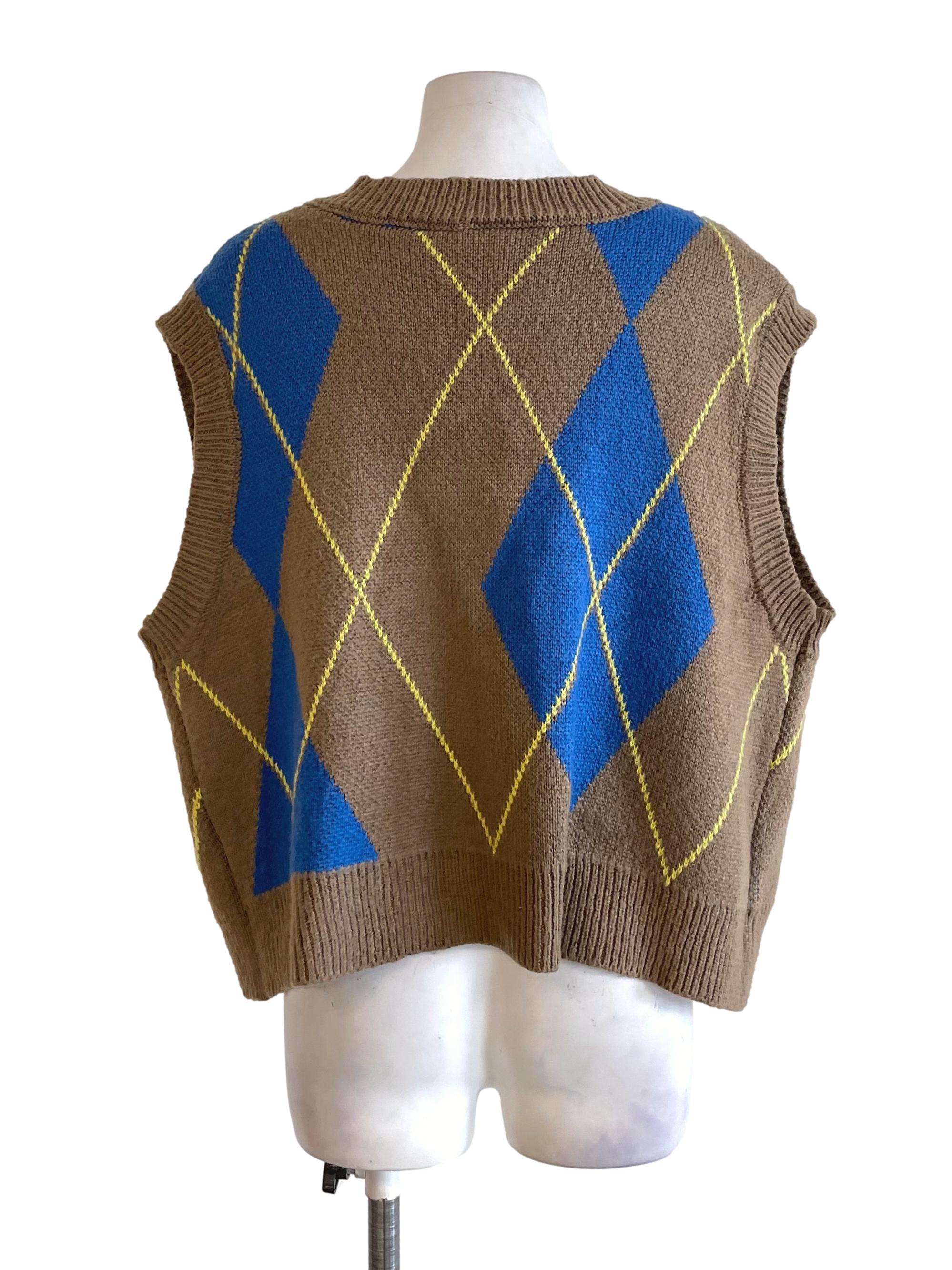 Peanut Checks Button Up Vest