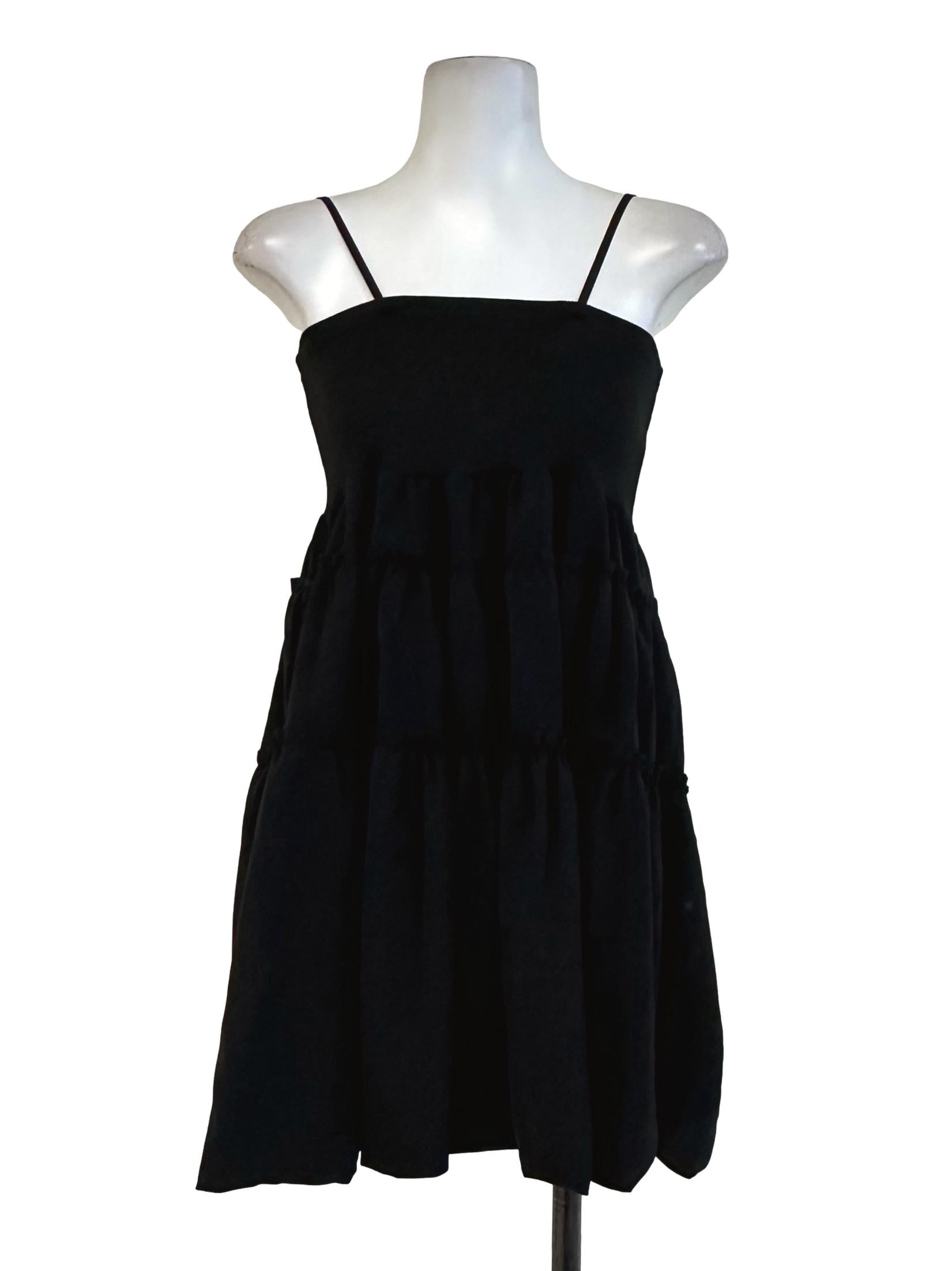 Black Plain Mini Dress