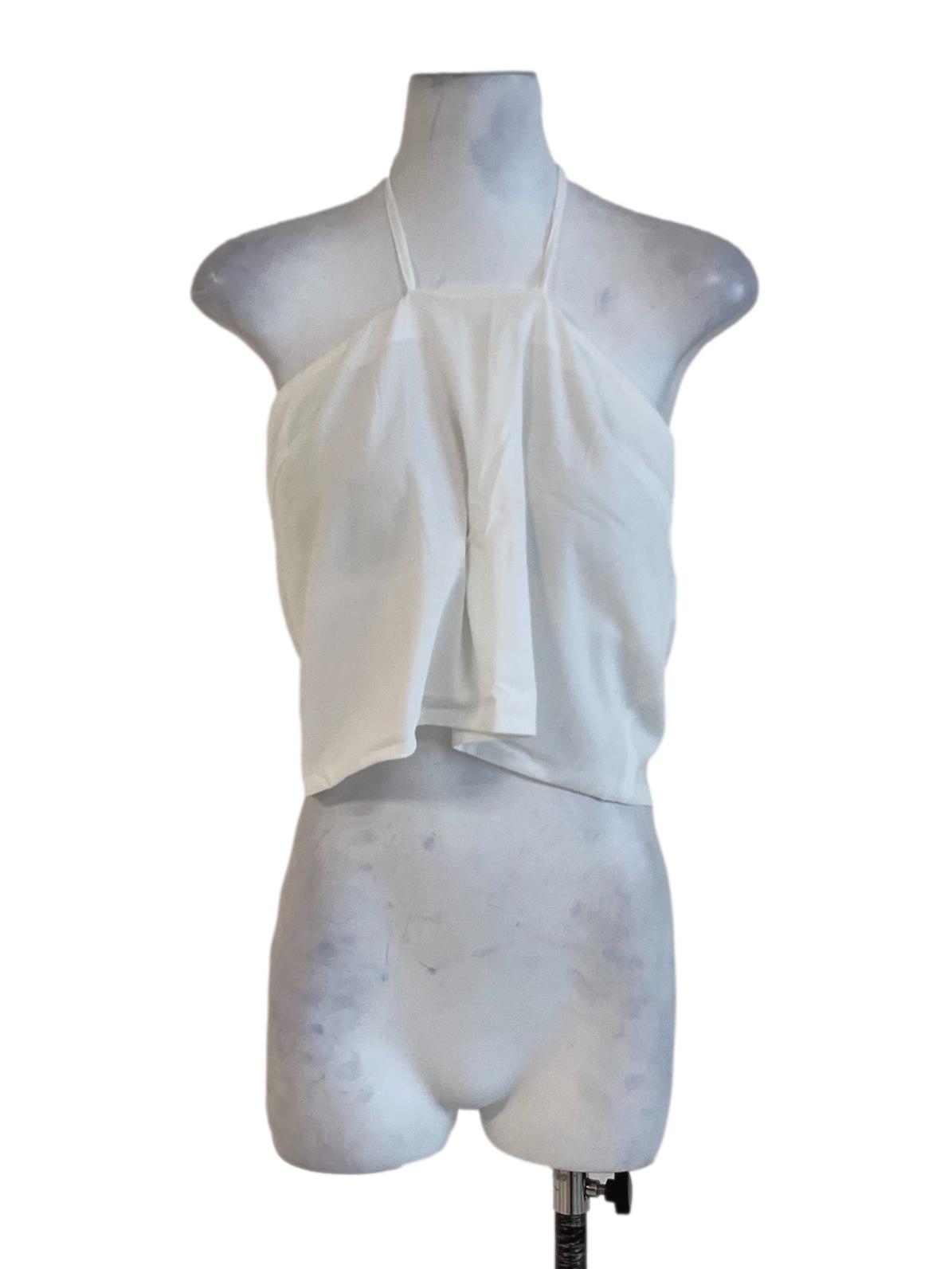 White Ashlyn Tie Front Tube Padded Top