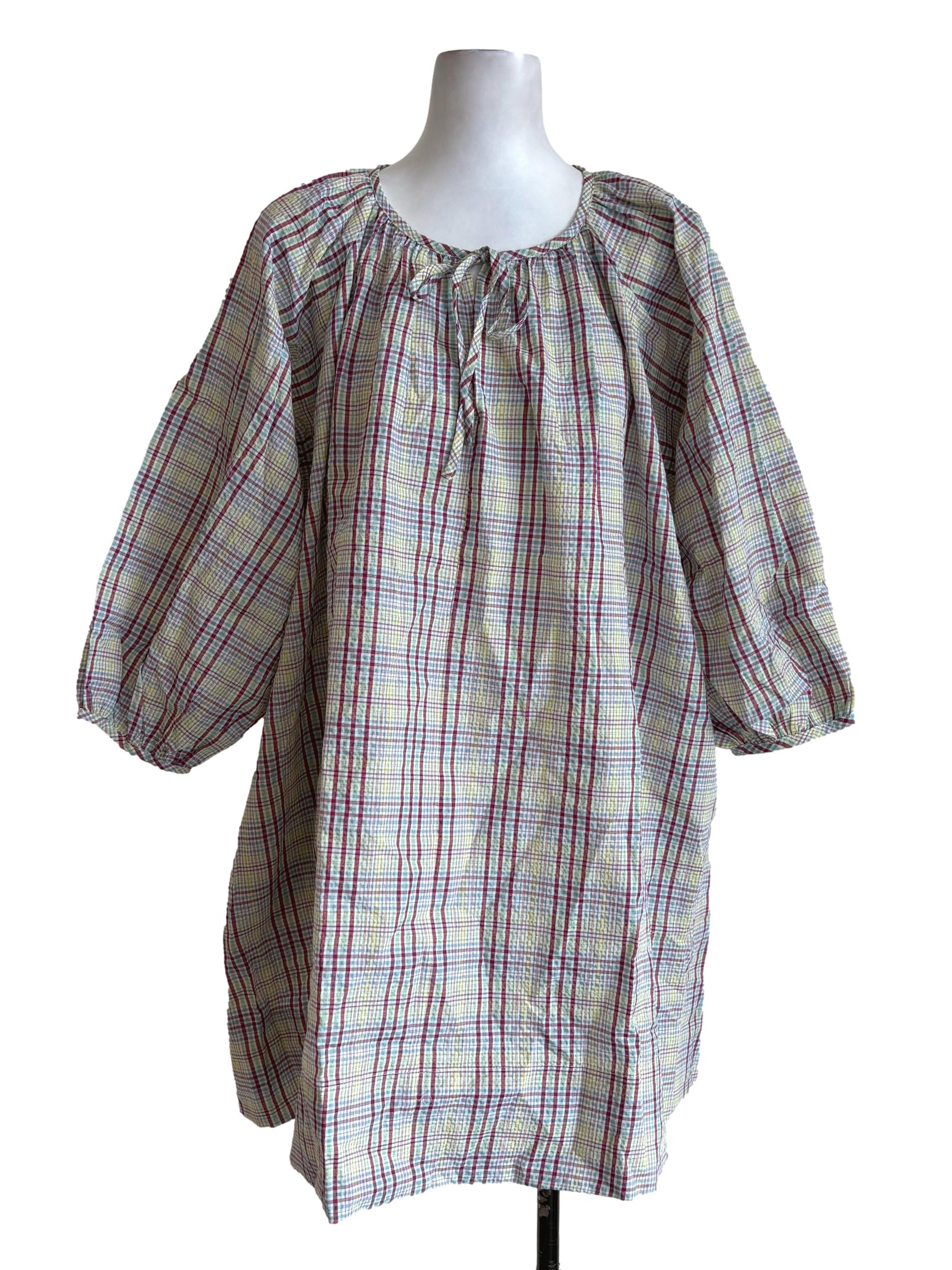 Multicolour Plaid Gypsy Dress