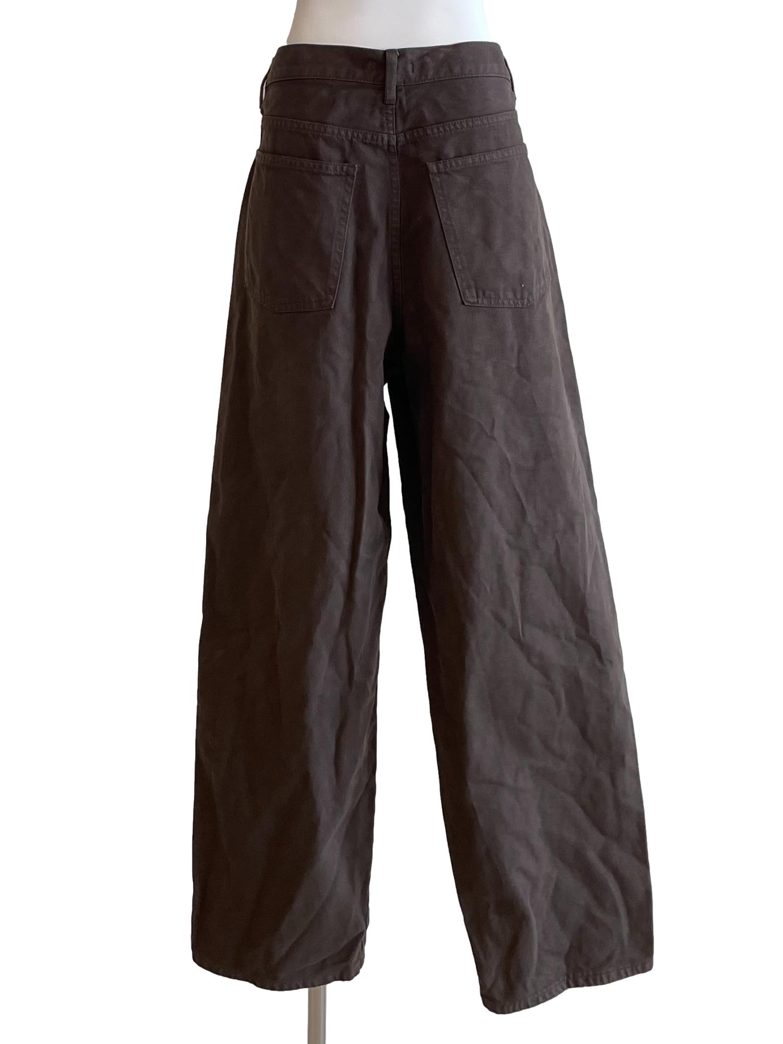 Coffee Pleated Baggy Jeans