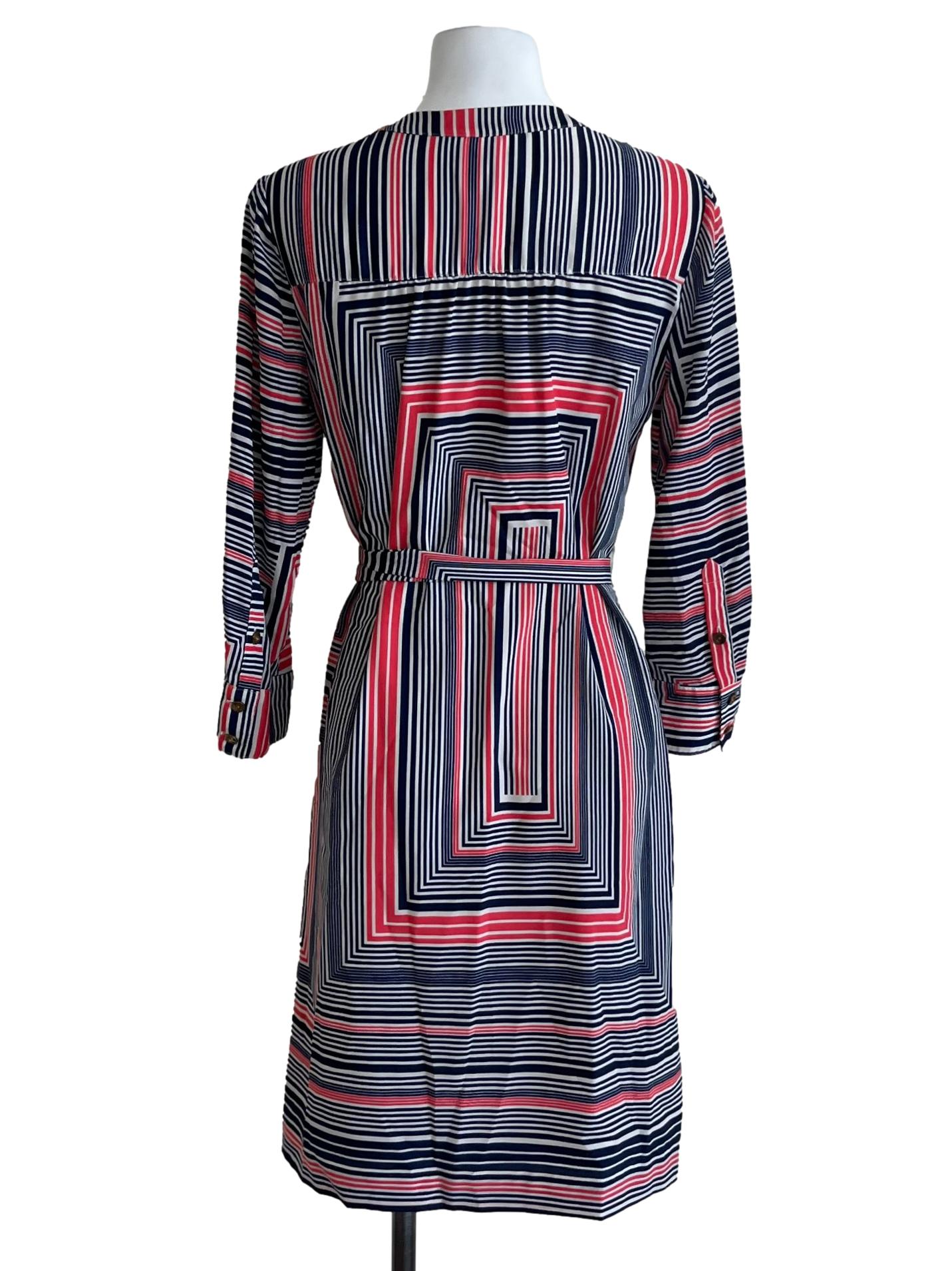 Navy Blue Bengal Stripe Shirt Dress