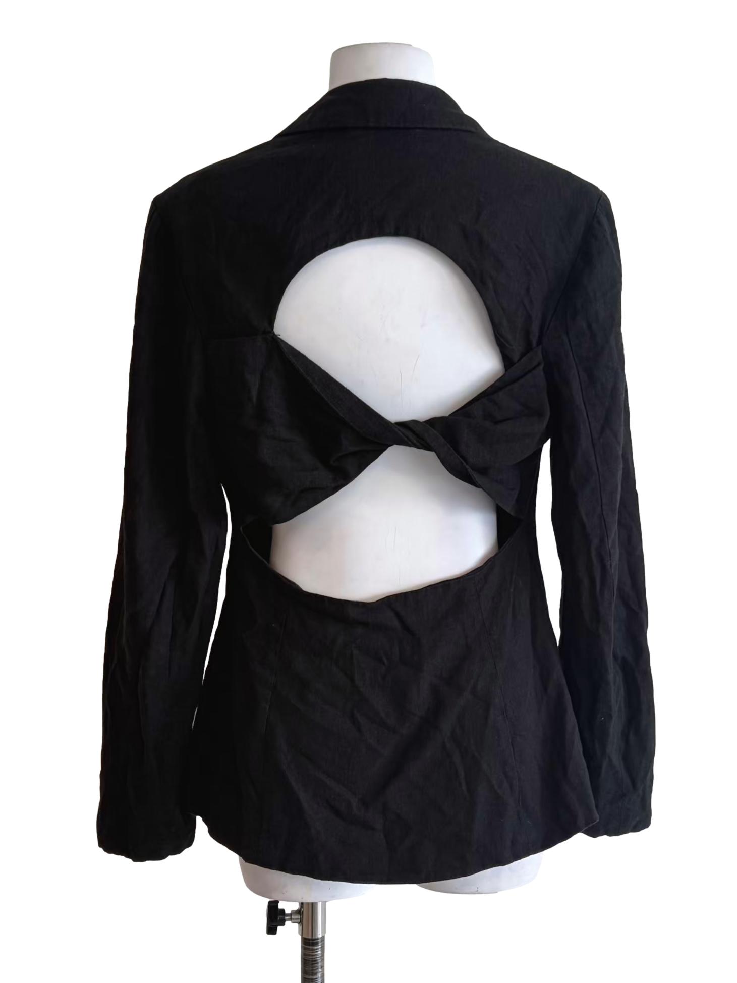 Raven Black Backless Blazer