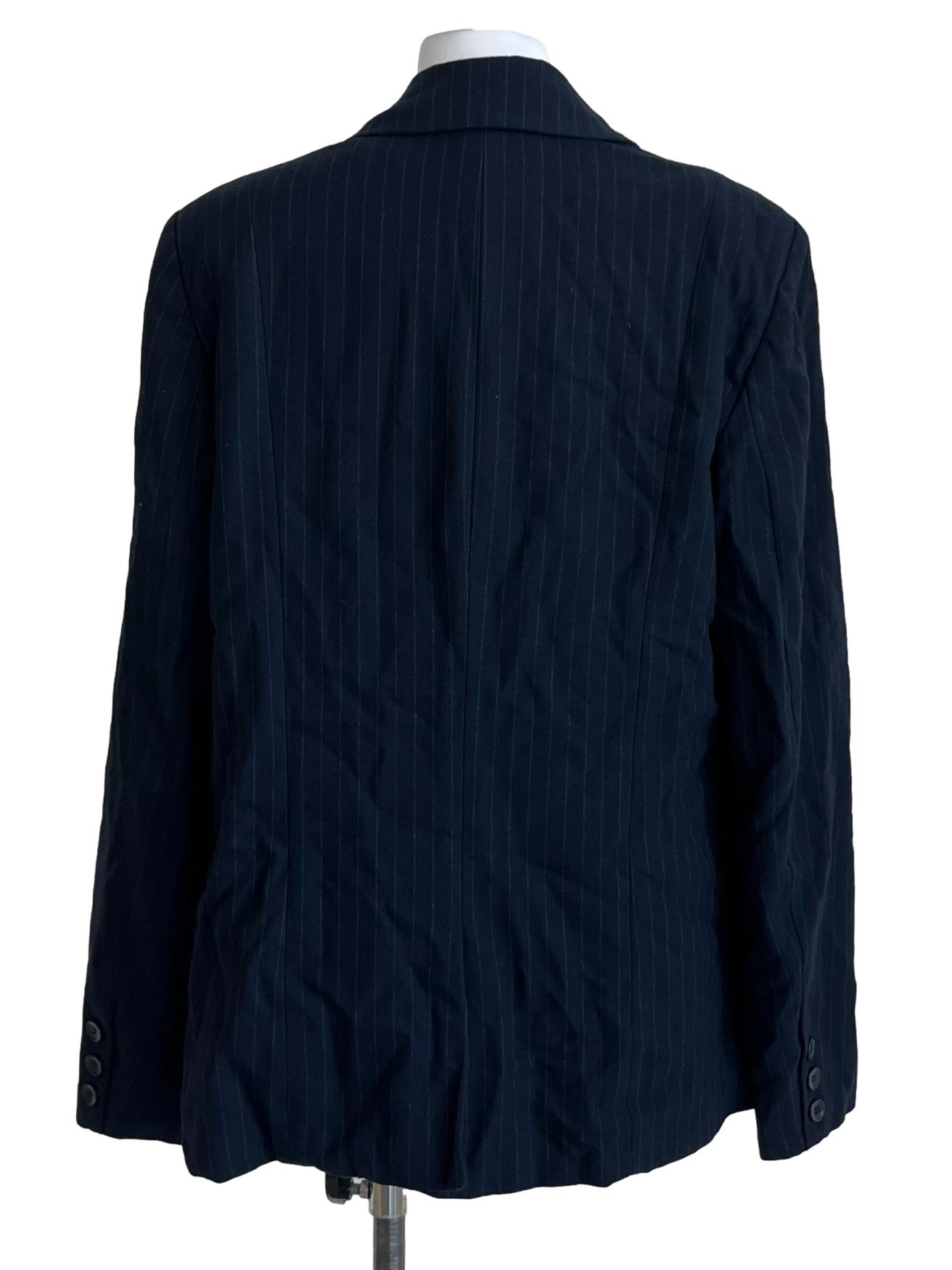 Navy Blue Pinstripe Single Breasted Blazer