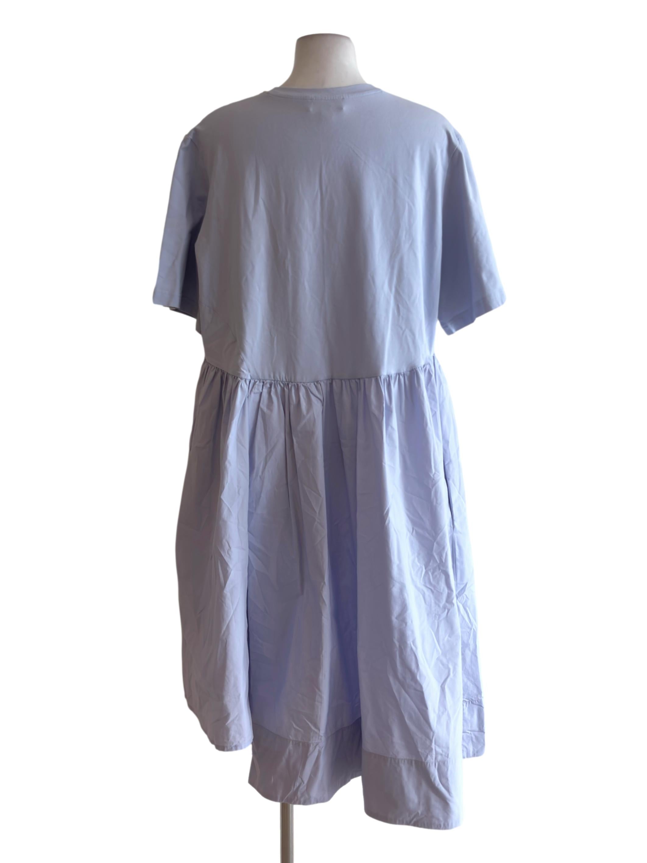 Lavender Purple Round Neck Midi Dress