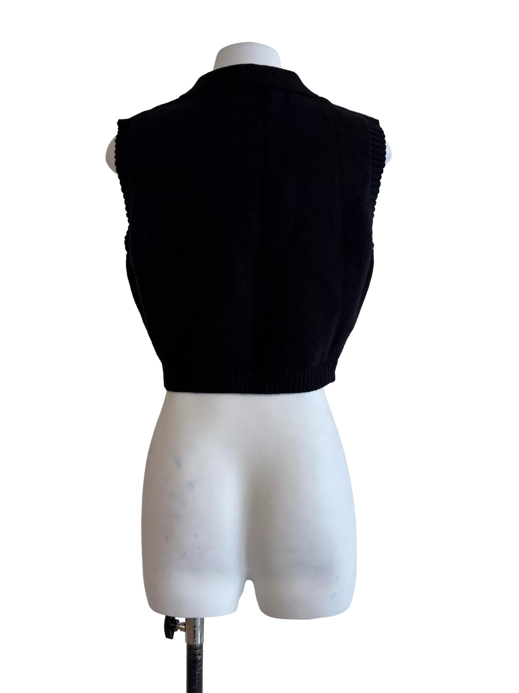 Onyx Black Sleevess Knit Vest
