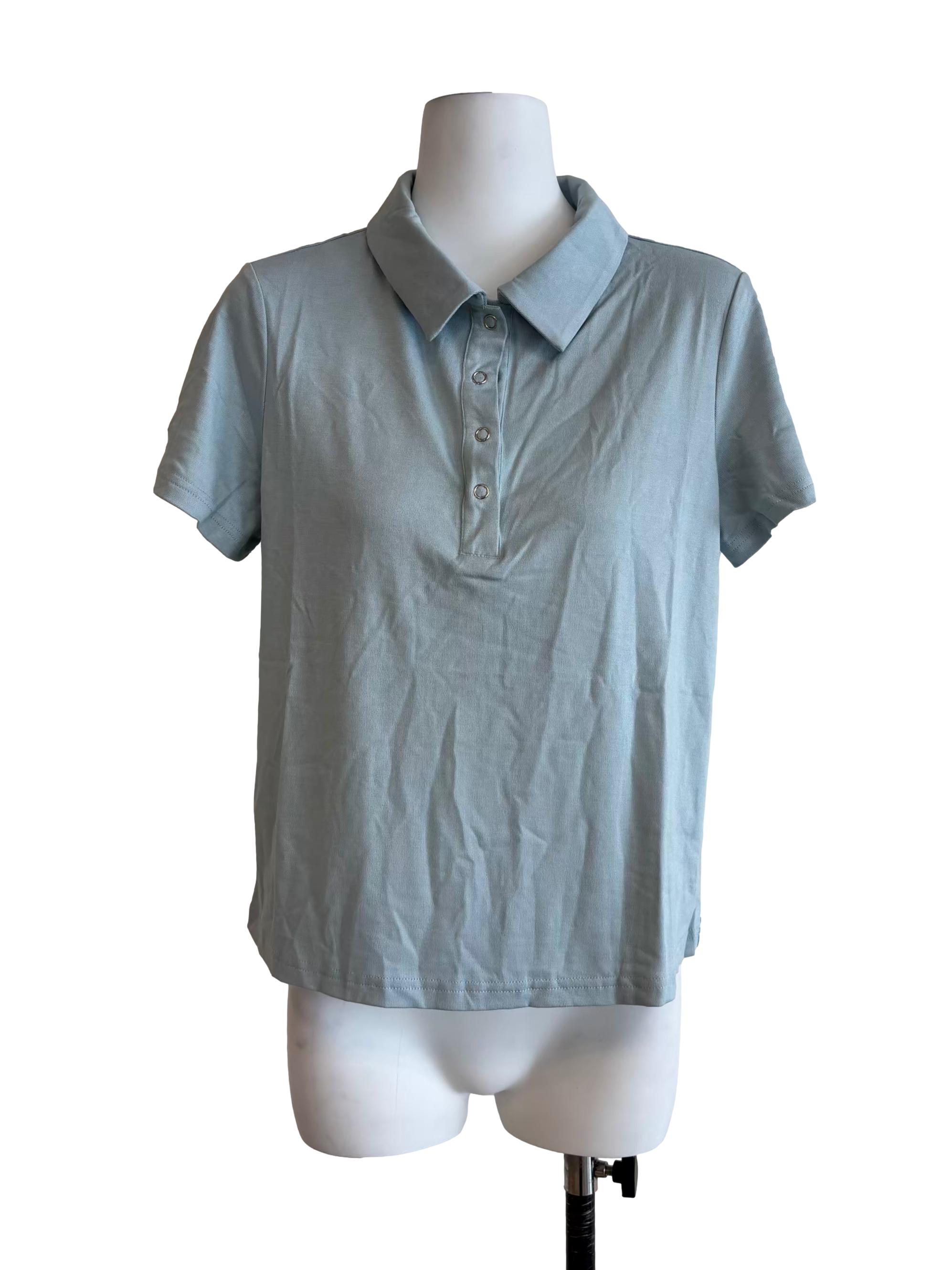 Baby Blue Buttoned Polo Shirt