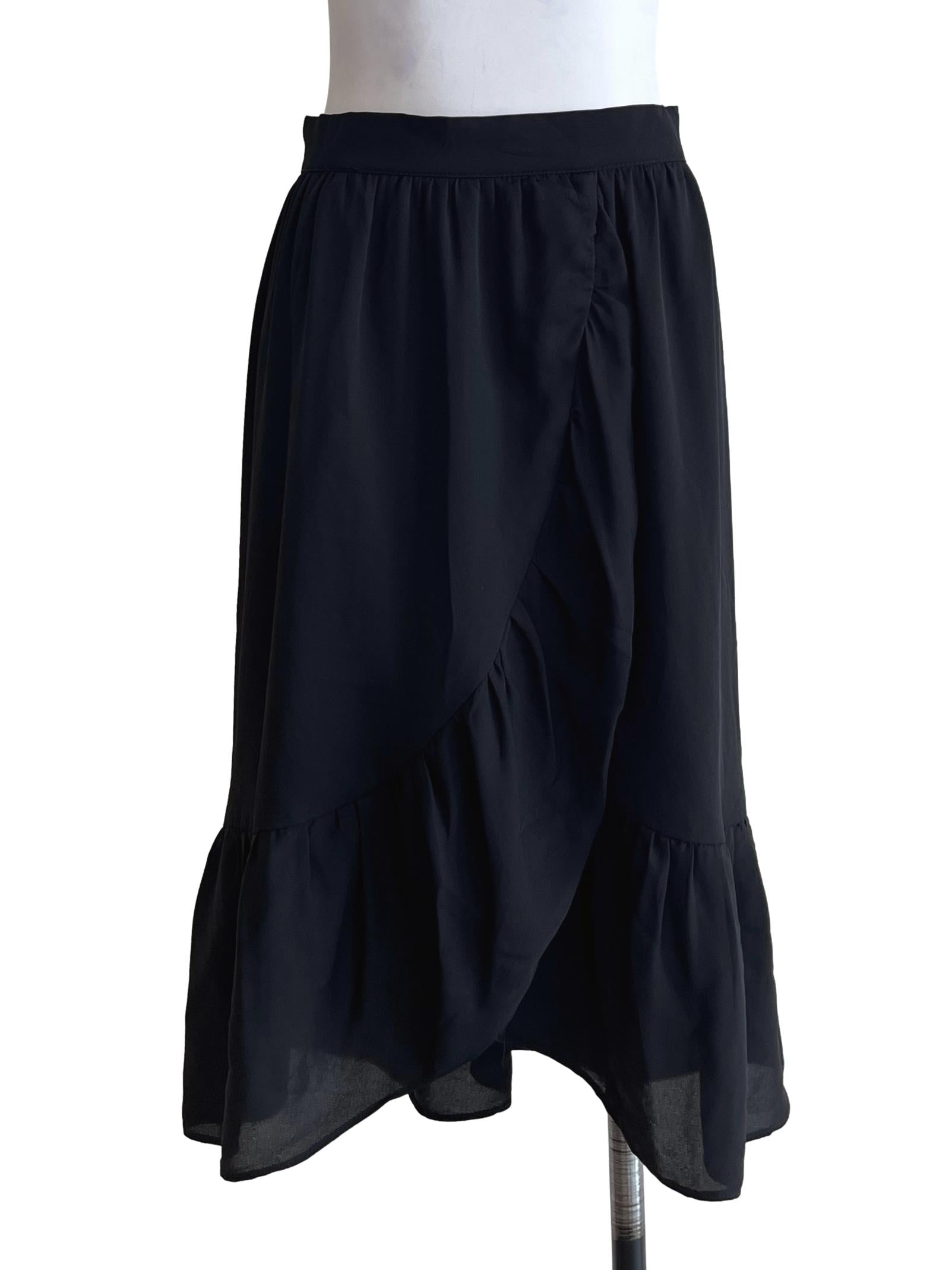 Pitch Black Drape Skirt