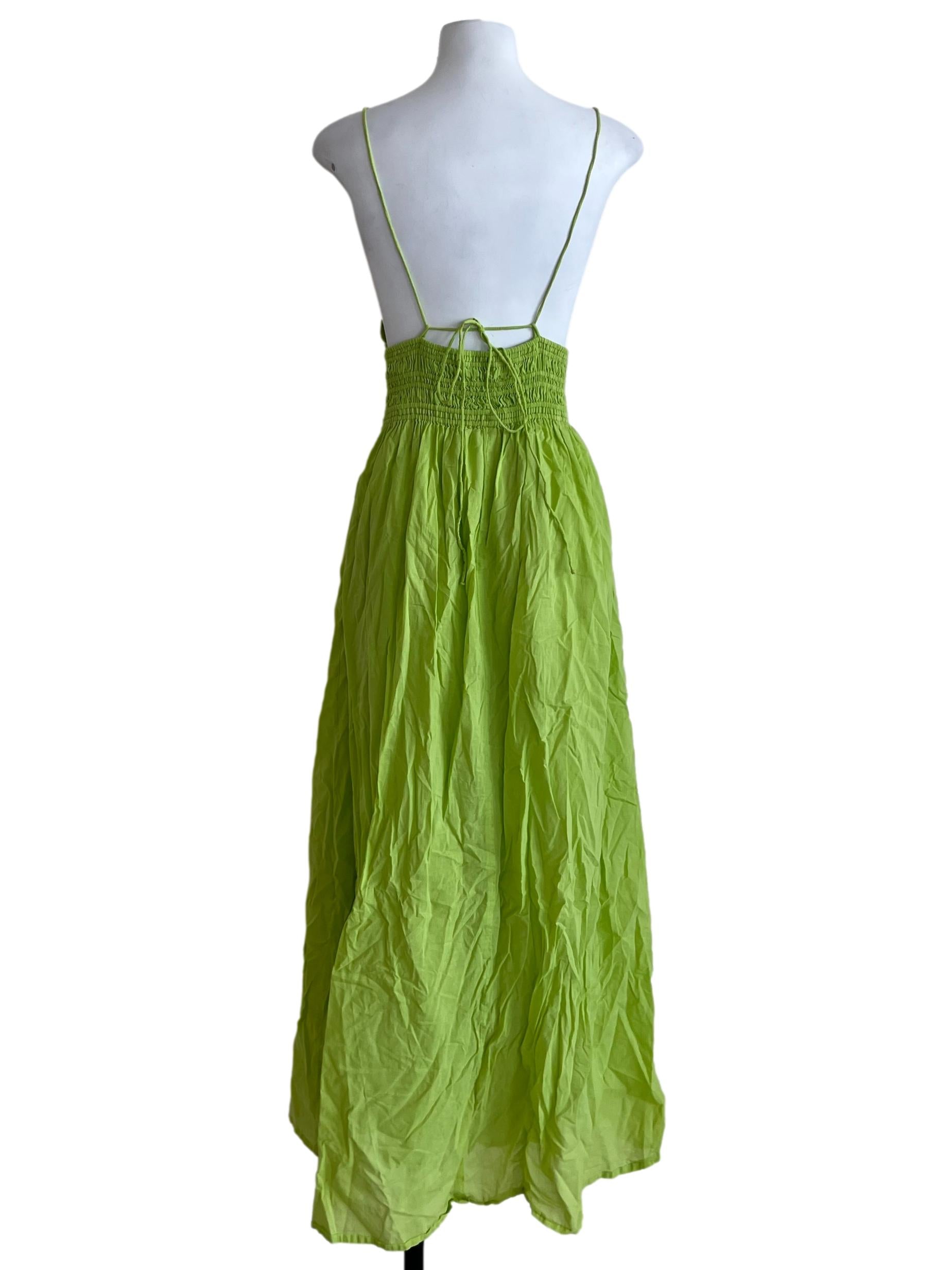 Lime Green V-Neckline Babydoll Dress