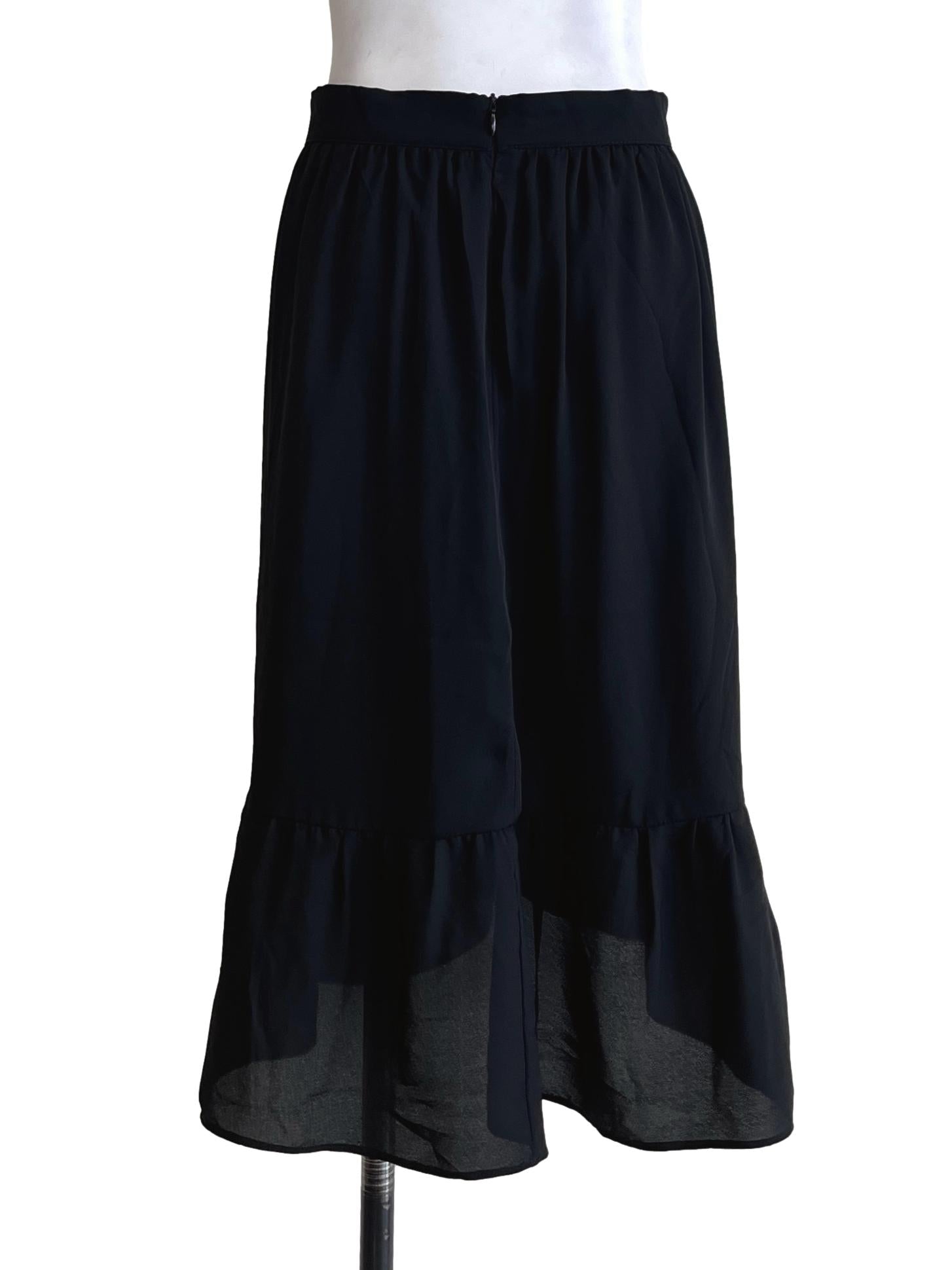 Pitch Black Drape Skirt