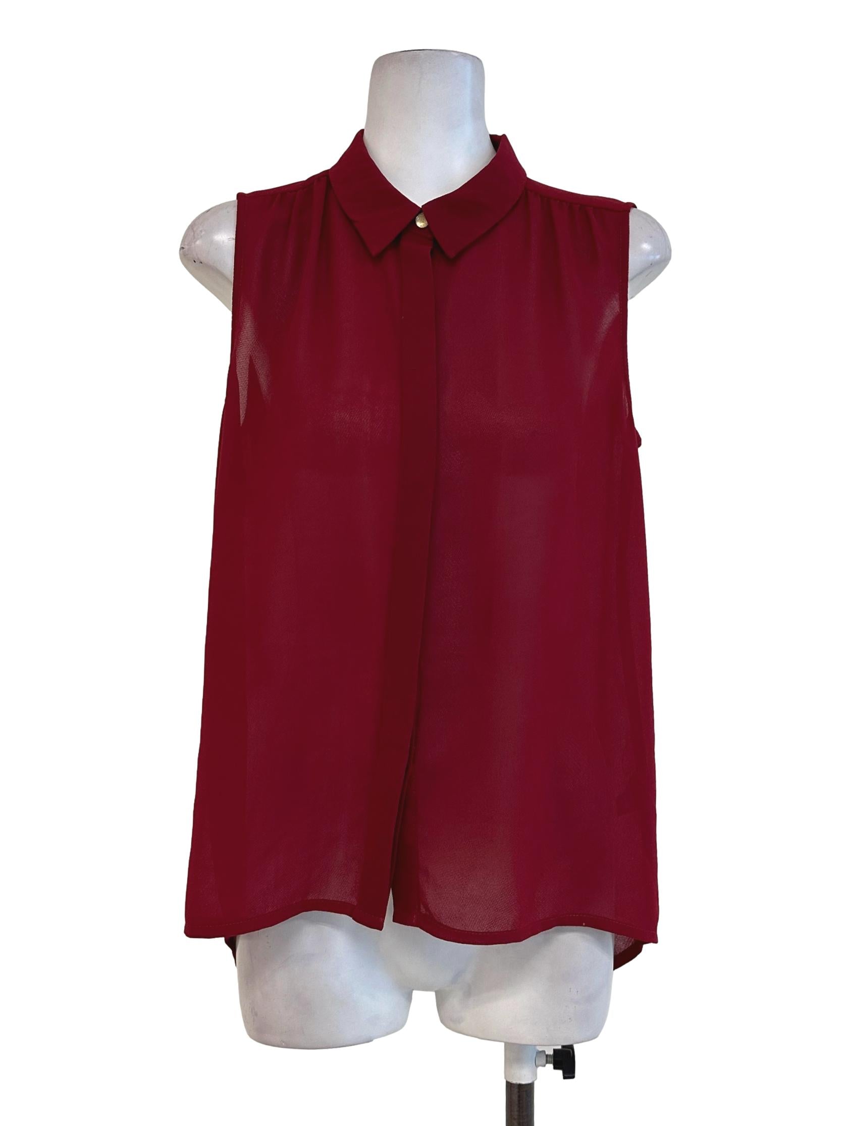 Ruby Red Sleveless Blouses