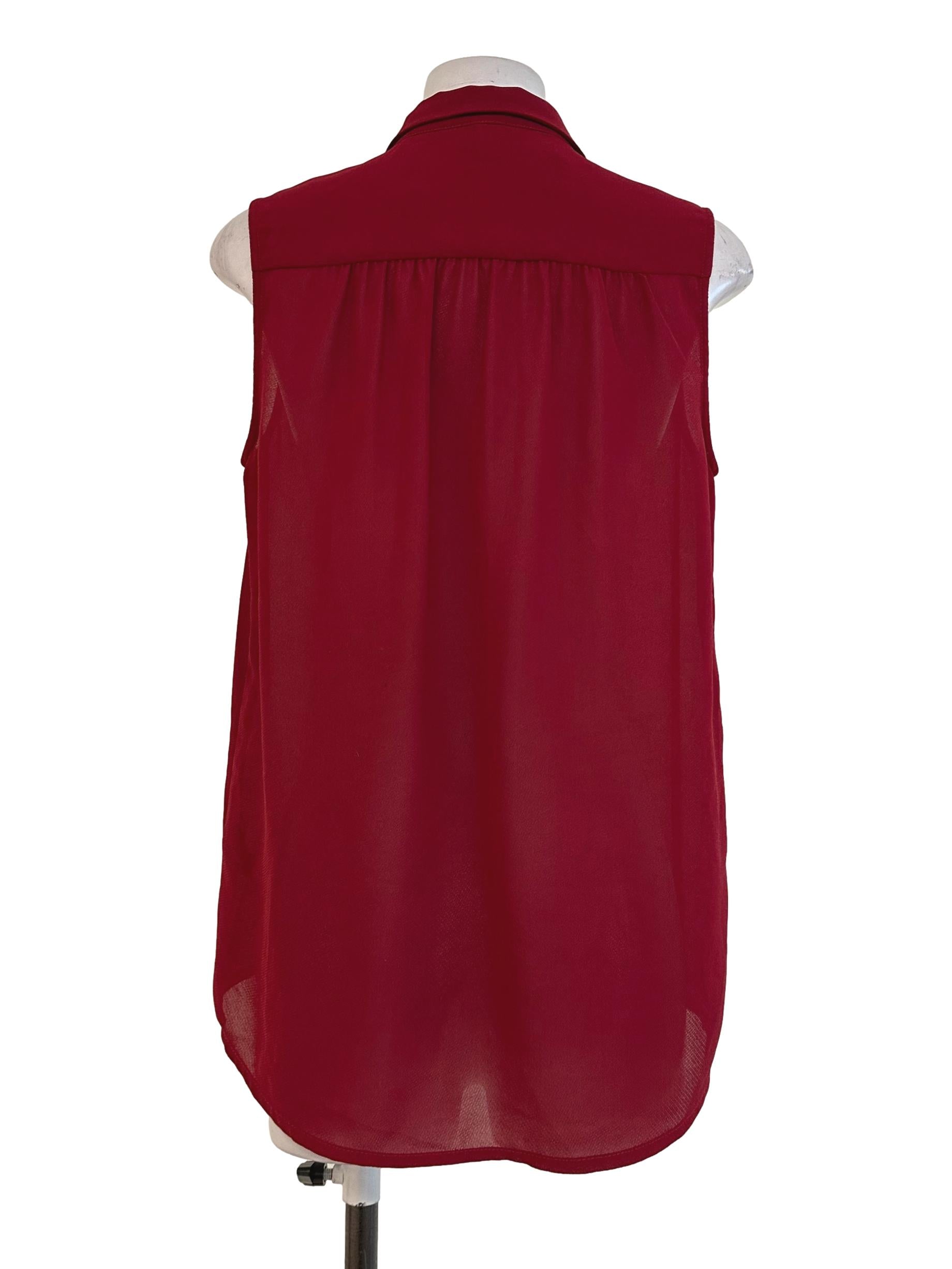 Ruby Red Sleveless Blouses