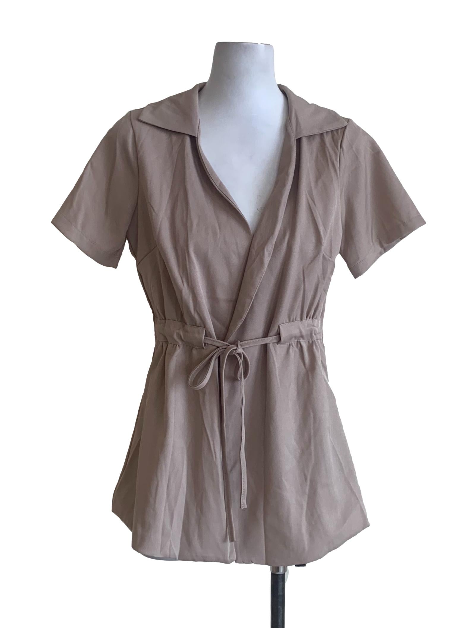 Sandcastle Beige Wrap Top