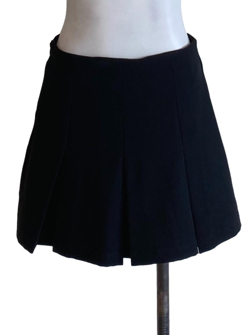 Ebony Black Semi Circle Mini A-Line Skirt